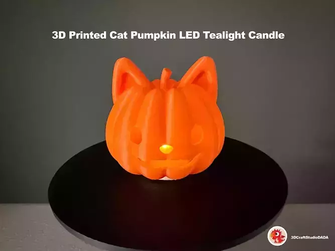 Pumpkin Cat Halloween decor night light 3D print model