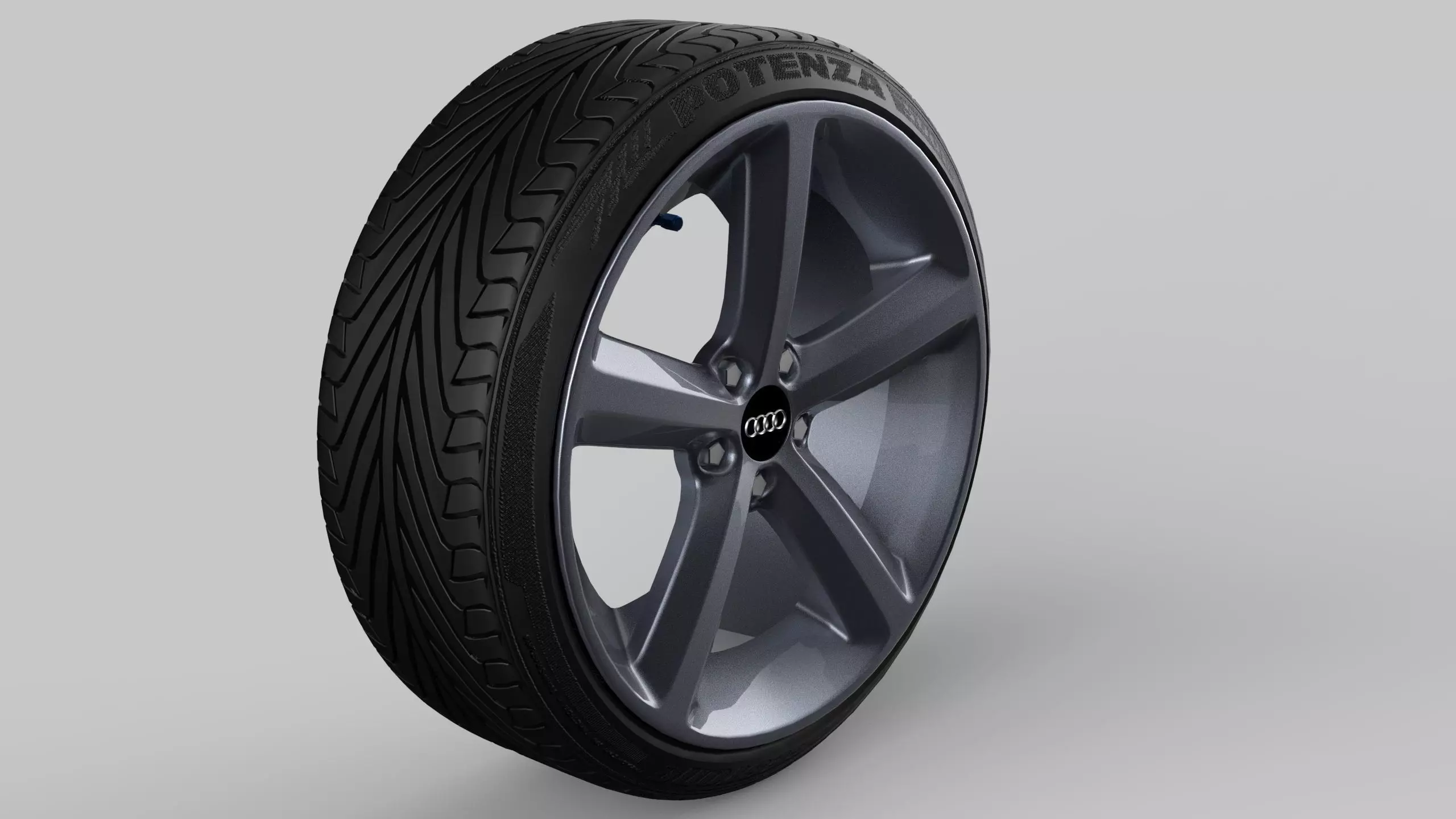 Audi A5 8T wheel with tire Low-poly 3D model
