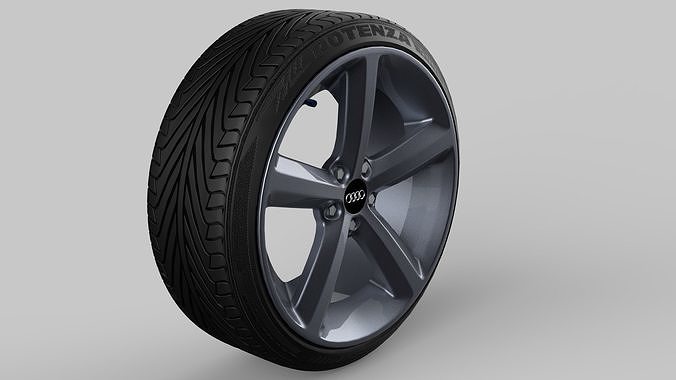 Audi A5 8T wheel with tire Low-poly 3D model
