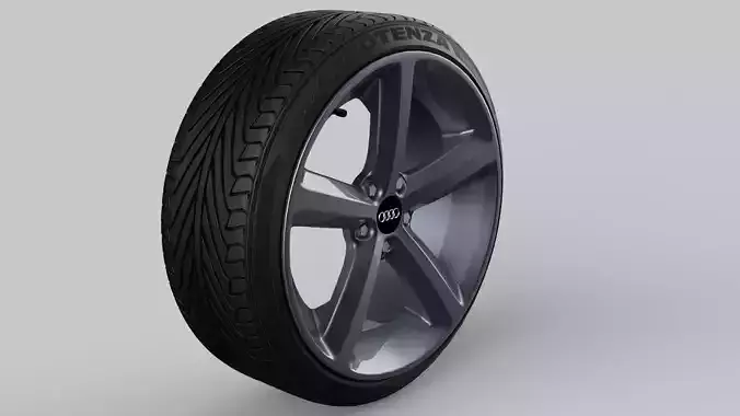 Audi A5 8T wheel with tire Low-poly 3D model