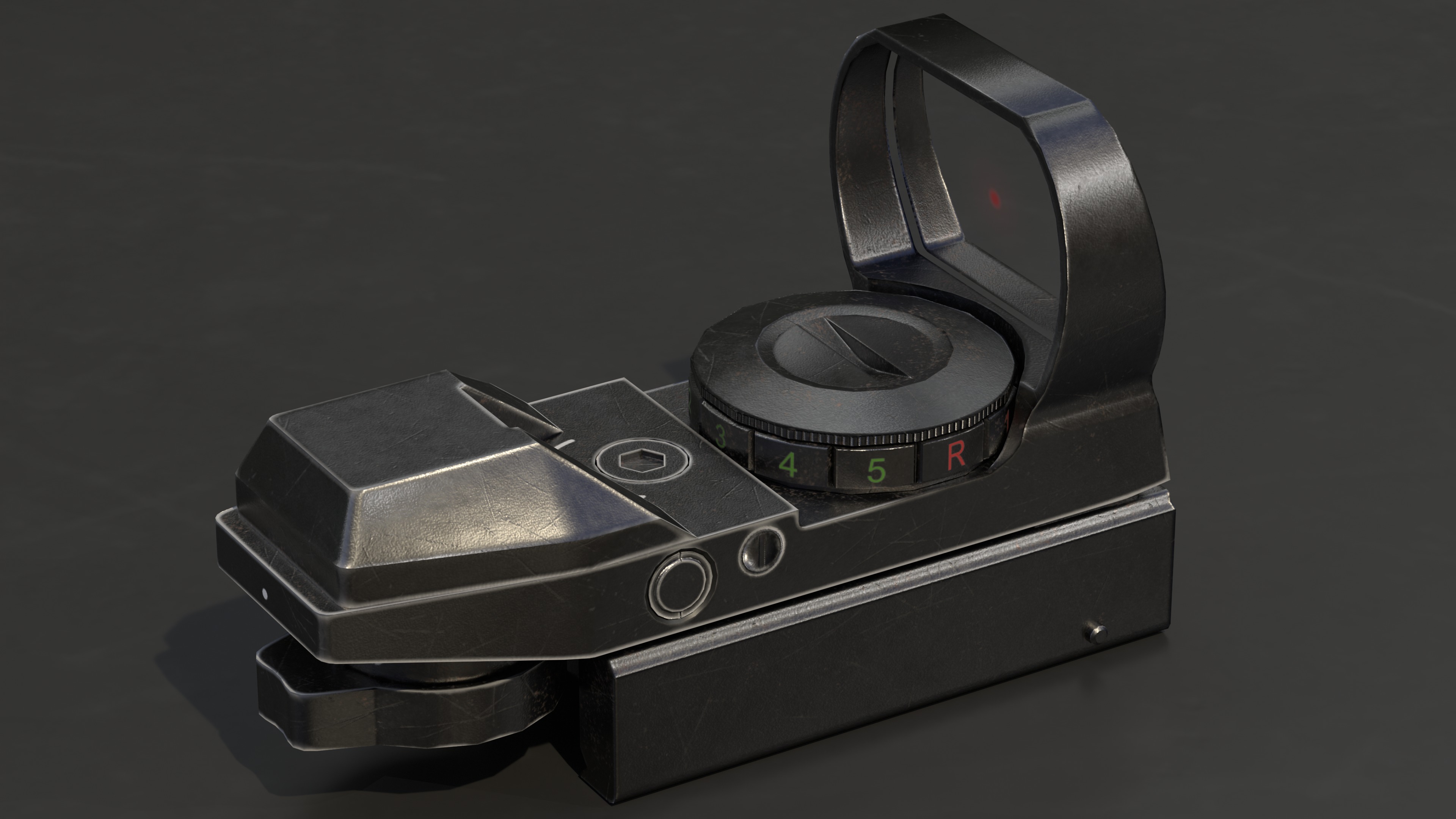 Red Dot Sight Low-poly 3D model_13