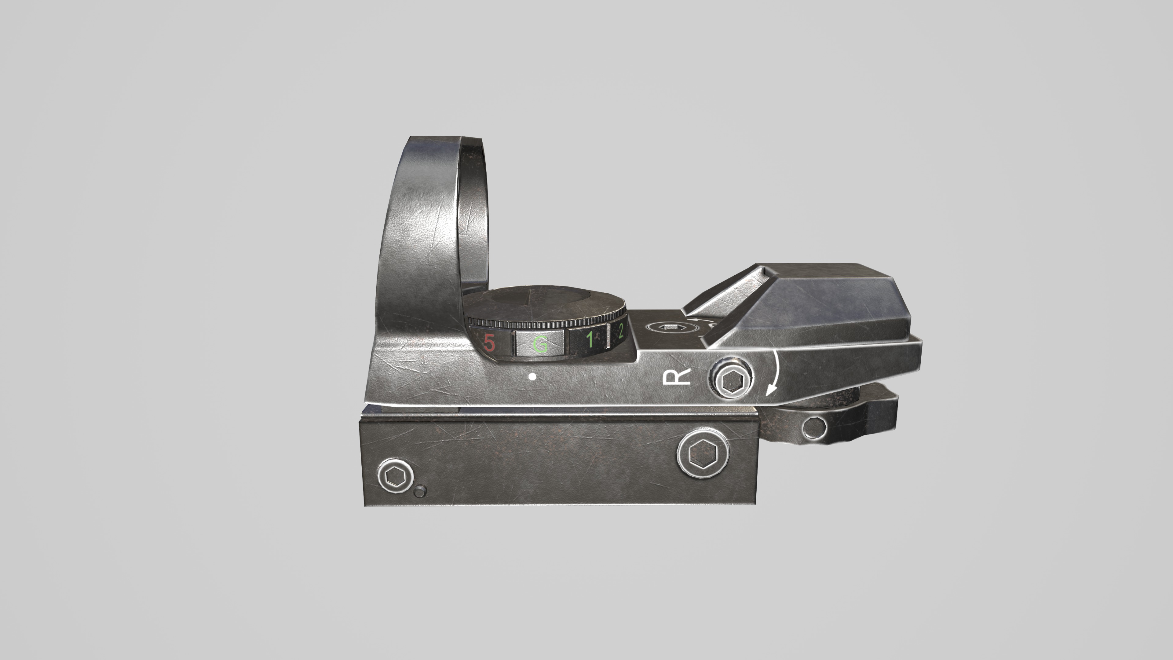 Red Dot Sight Low-poly 3D model_6
