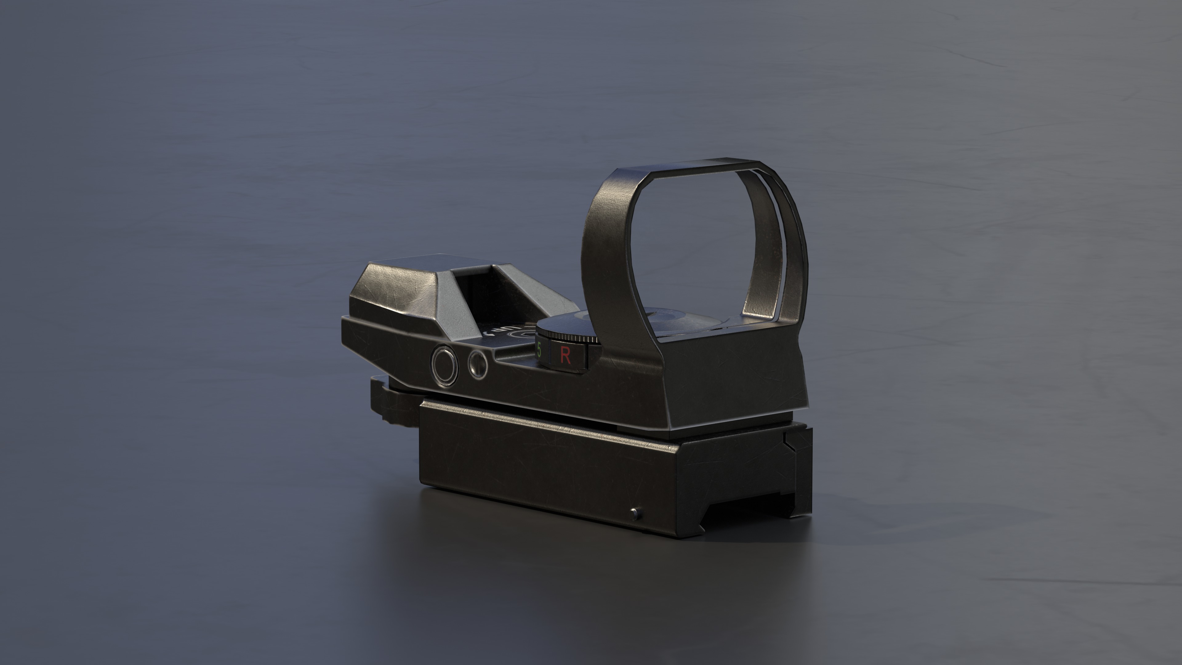 Red Dot Sight Low-poly 3D model_14