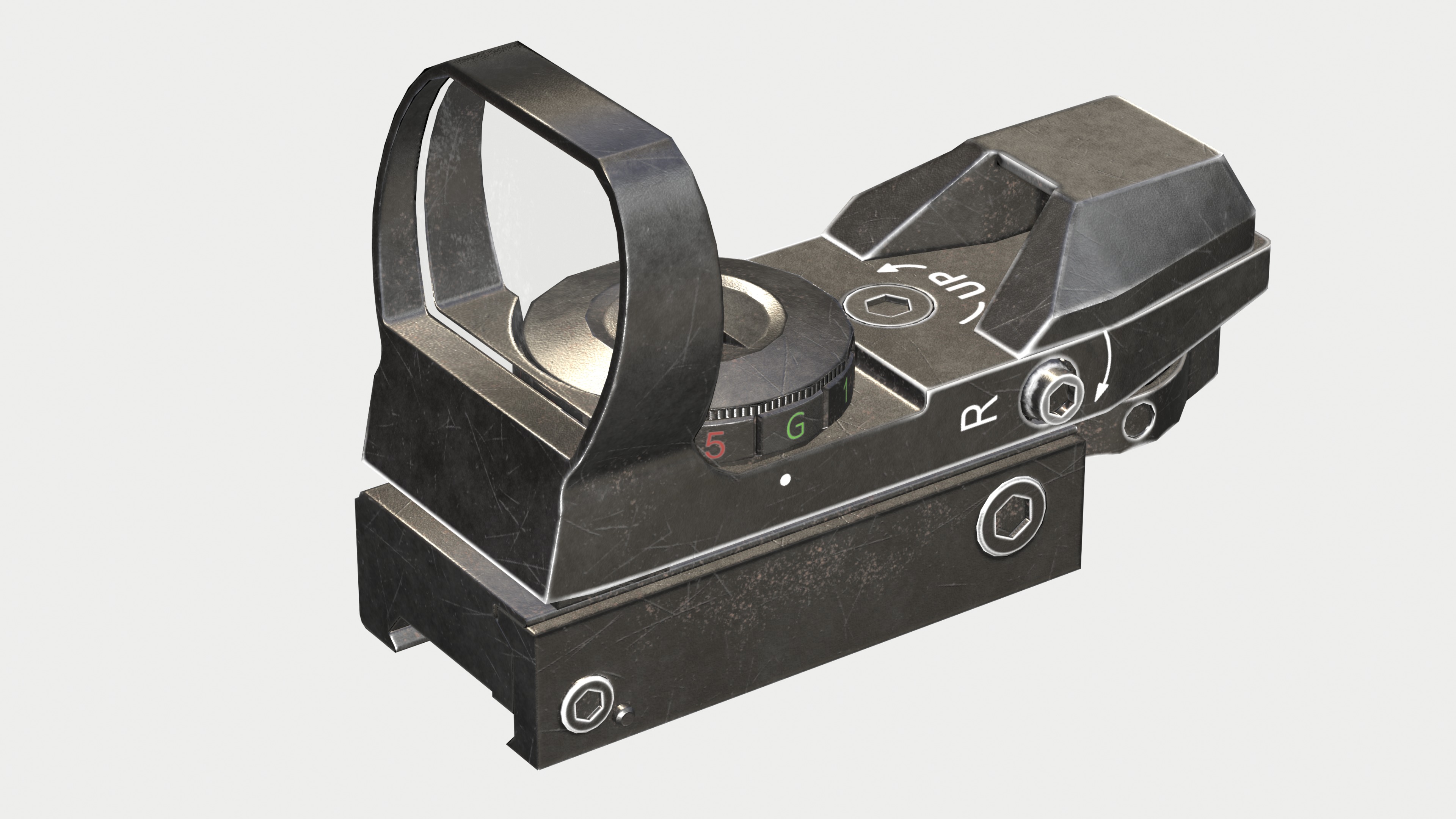 Red Dot Sight Low-poly 3D model_8