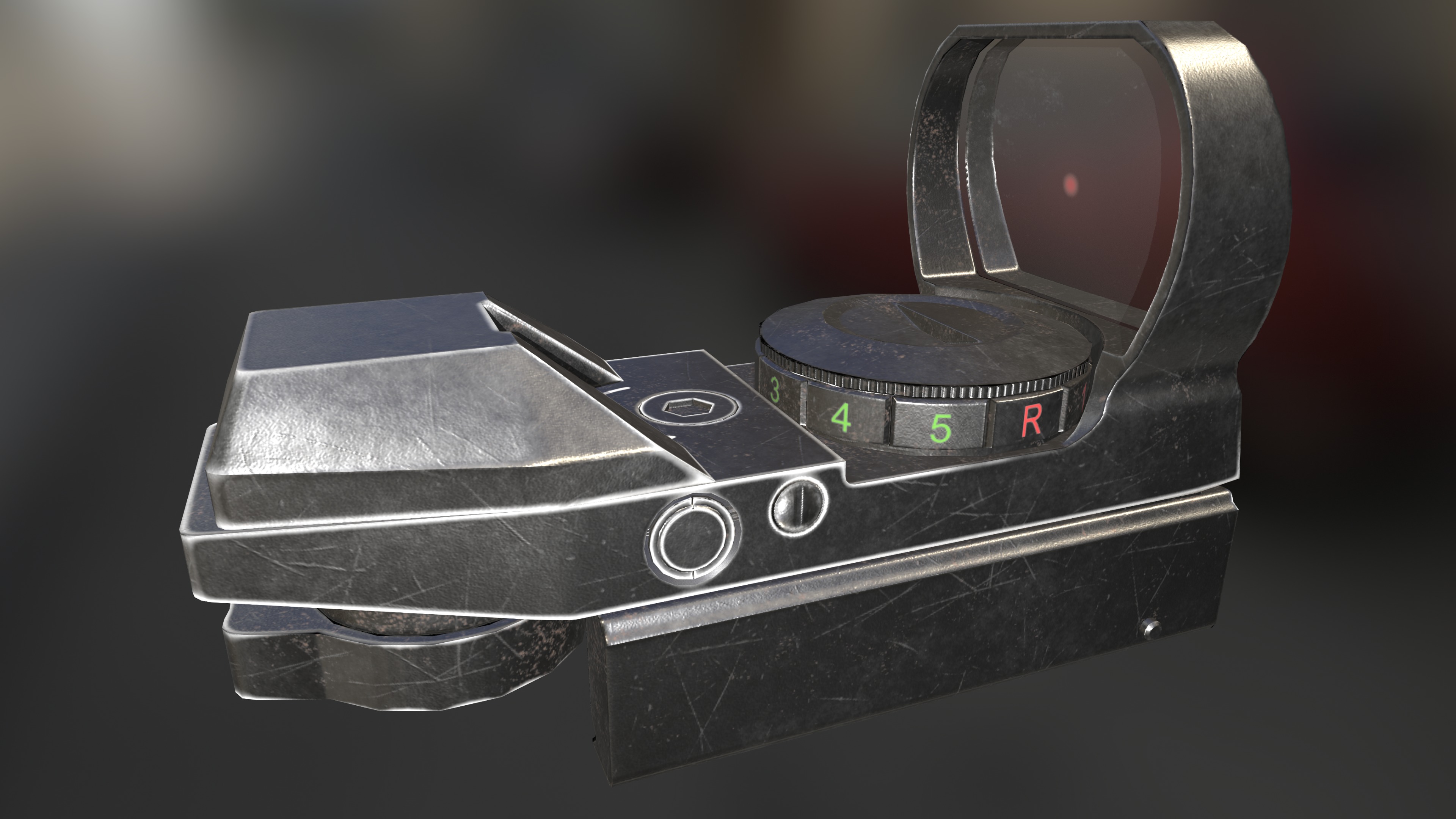 Red Dot Sight Low-poly 3D model_15