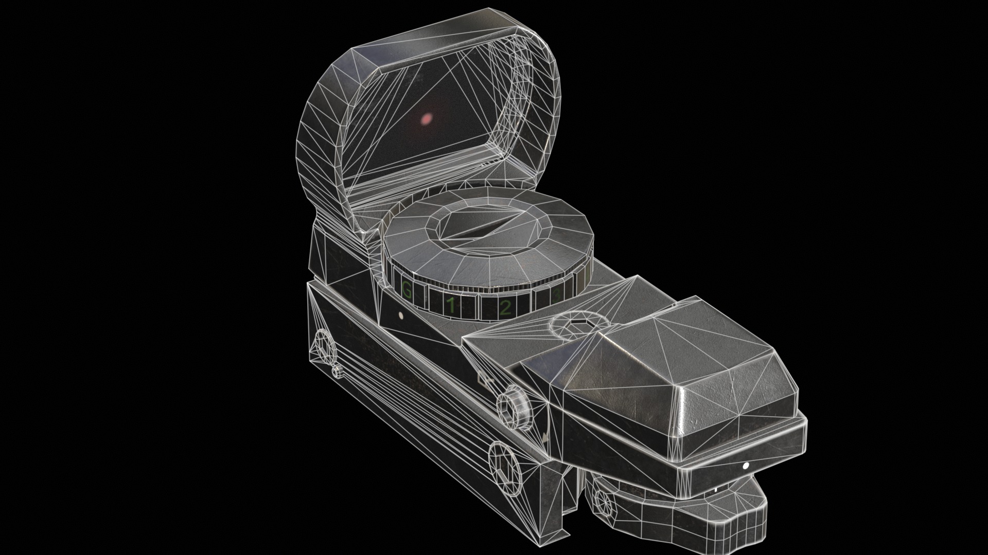 Red Dot Sight Low-poly 3D model_21