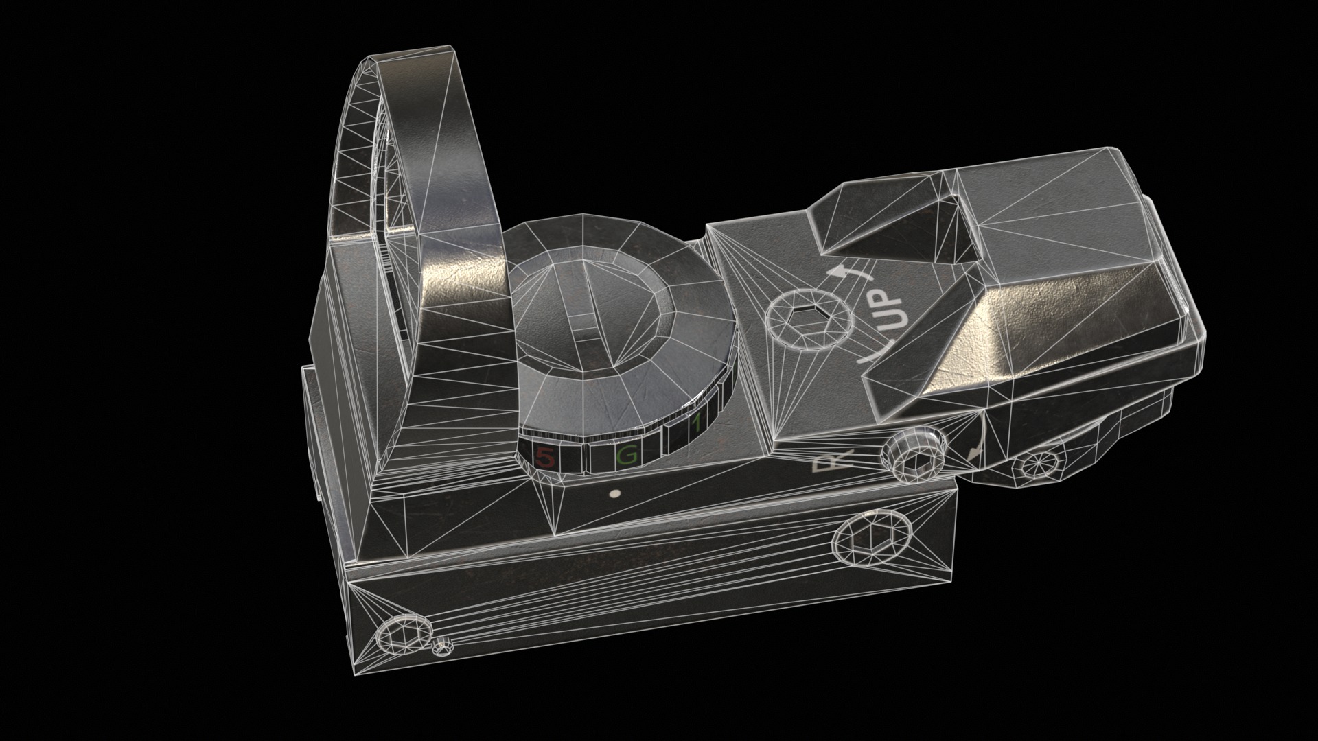 Red Dot Sight Low-poly 3D model_18