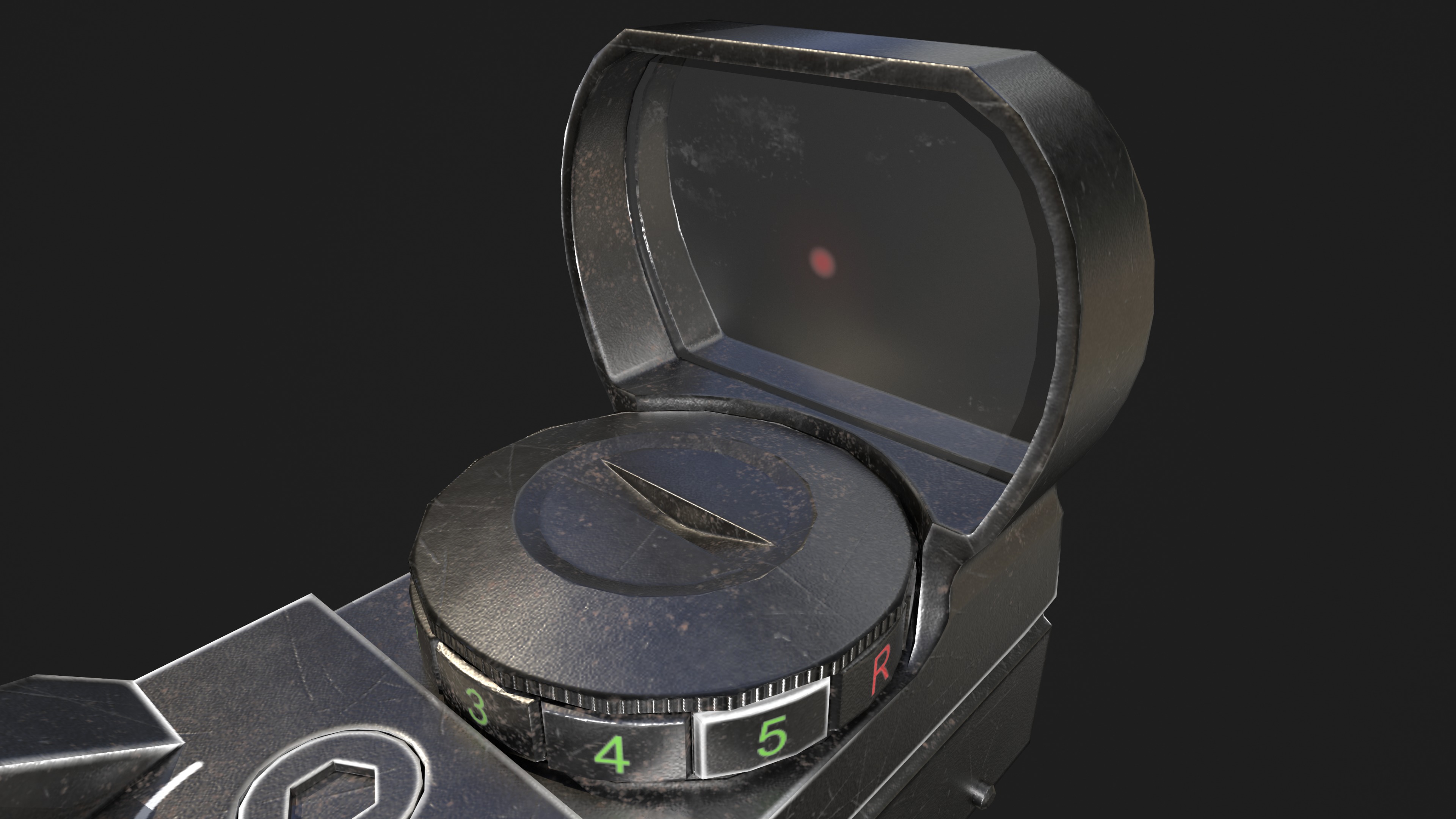 Red Dot Sight Low-poly 3D model_5