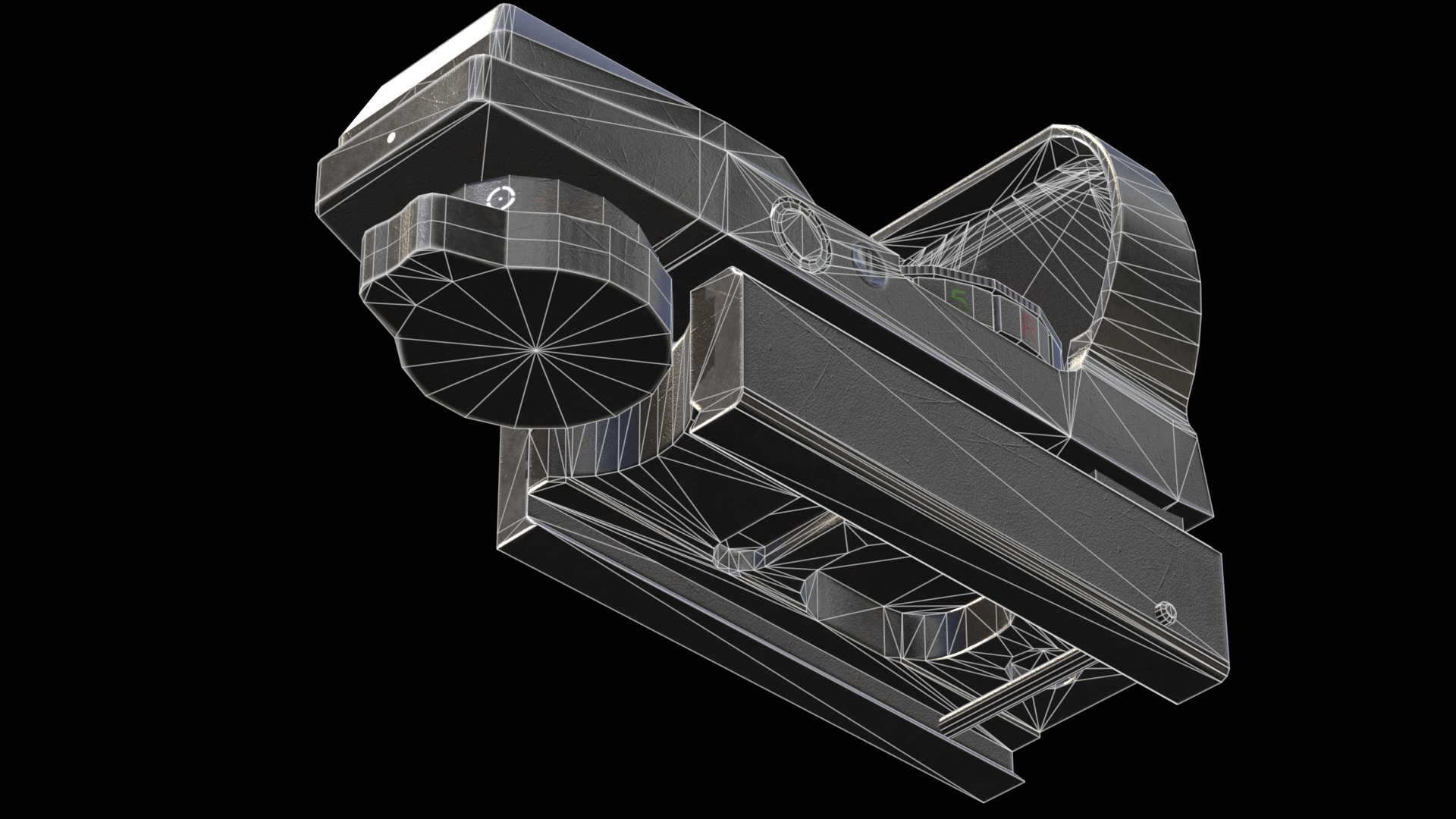 Red Dot Sight Low-poly 3D model_17