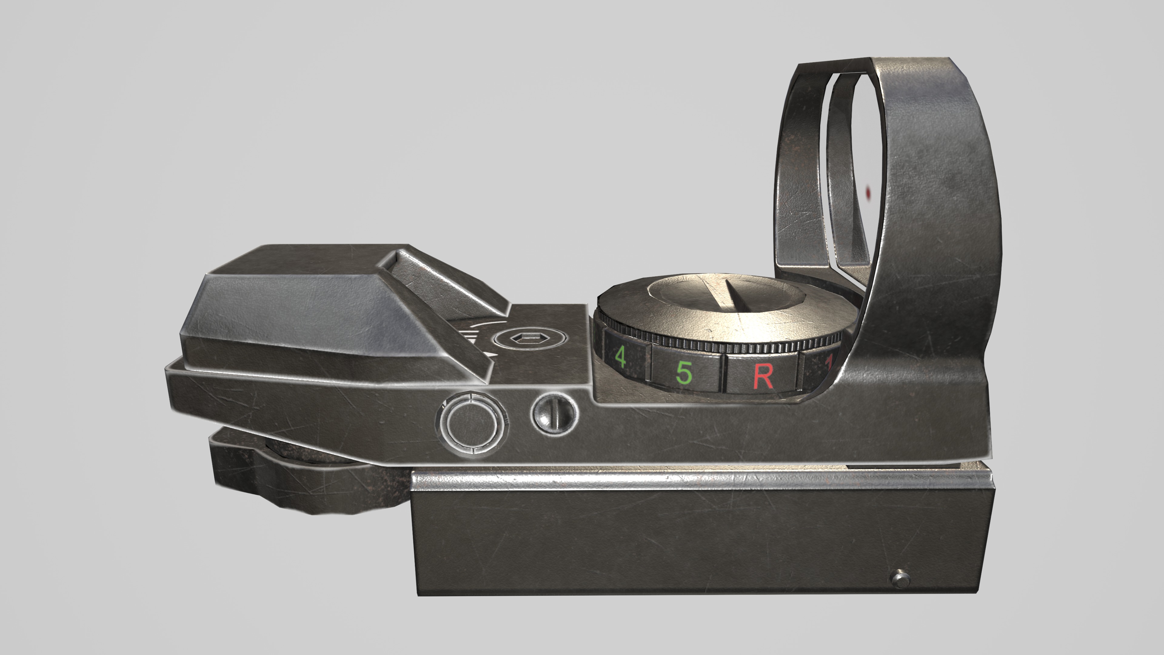 Red Dot Sight Low-poly 3D model_7