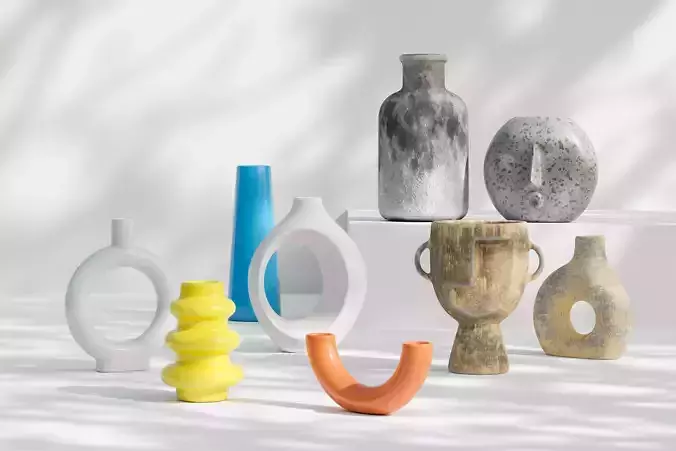 Vase boho style Collection for aesthetic household scene  