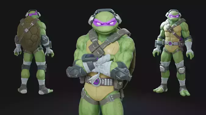 Donatello TMNT Turtle Ninja Rigged Low-poly 3D model