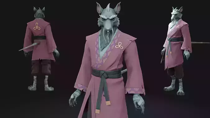 Master Splinter TMNT Rigged Low-poly 3D model