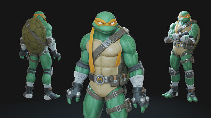Turtle Mutant Ninja TMNT Characters 3D Model Collection_2