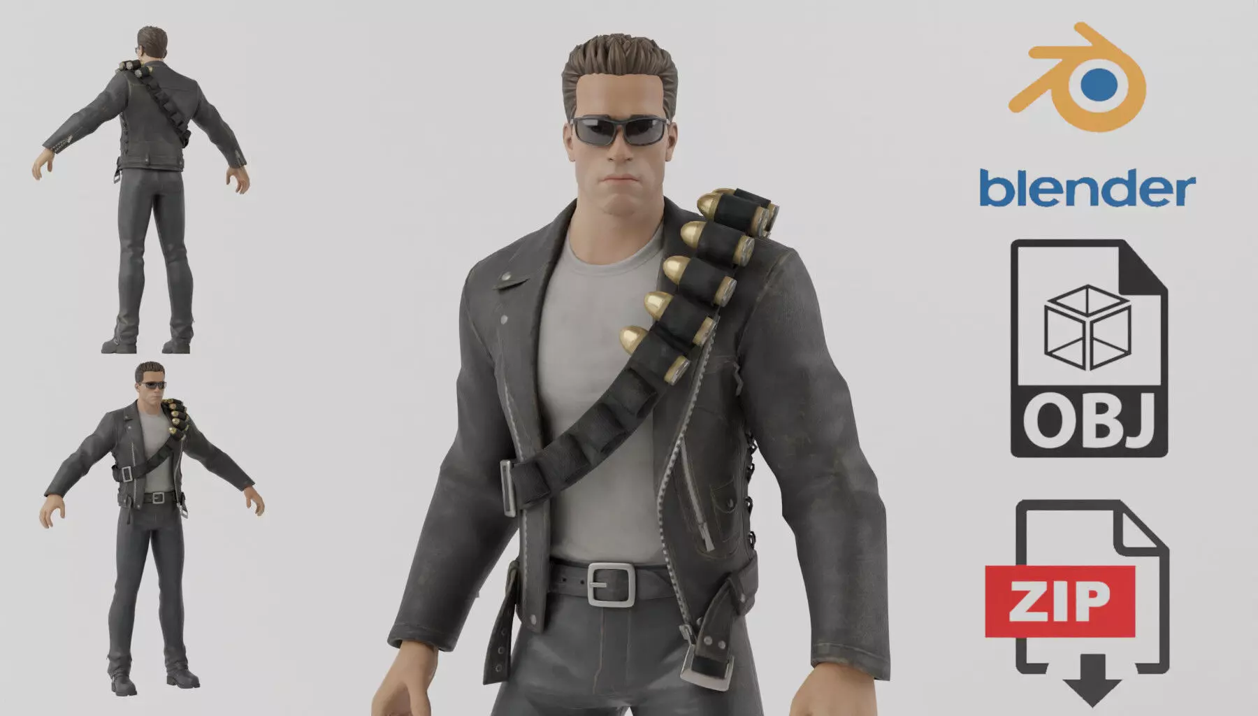 Terminator Rigged Low-poly 3D model_0