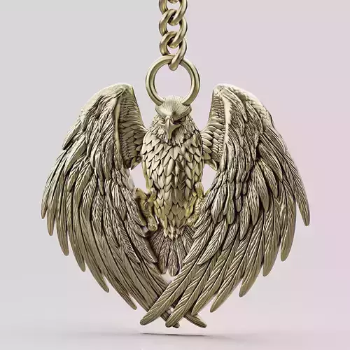 Eagle key holder silver gold jewelry printable 3d model