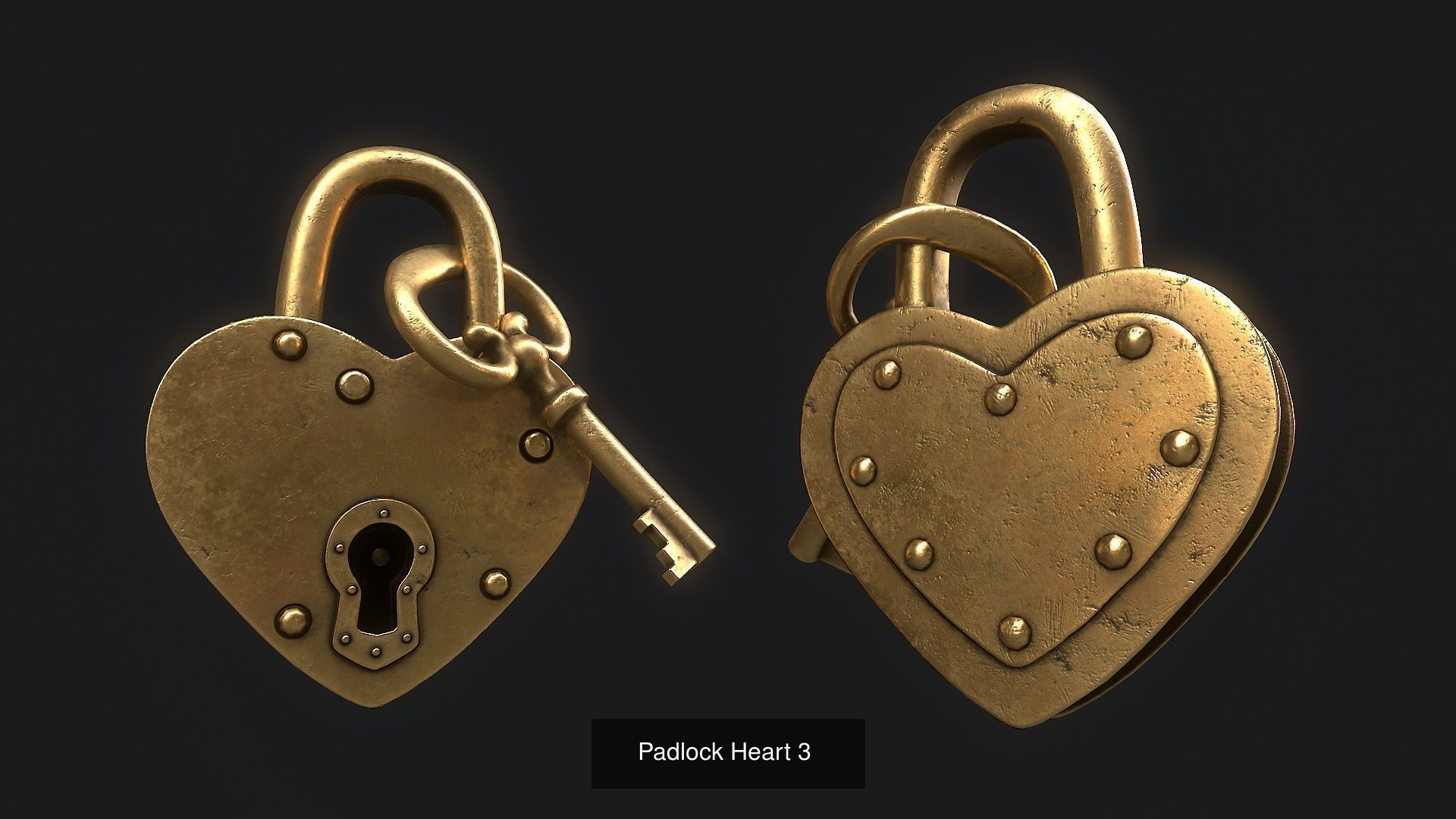 Vintage Padlock  3D Model Collection_6