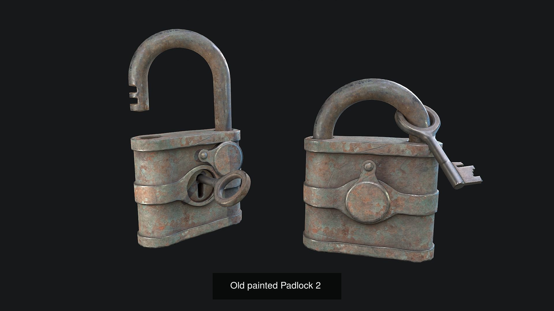 Vintage Padlock  3D Model Collection_14