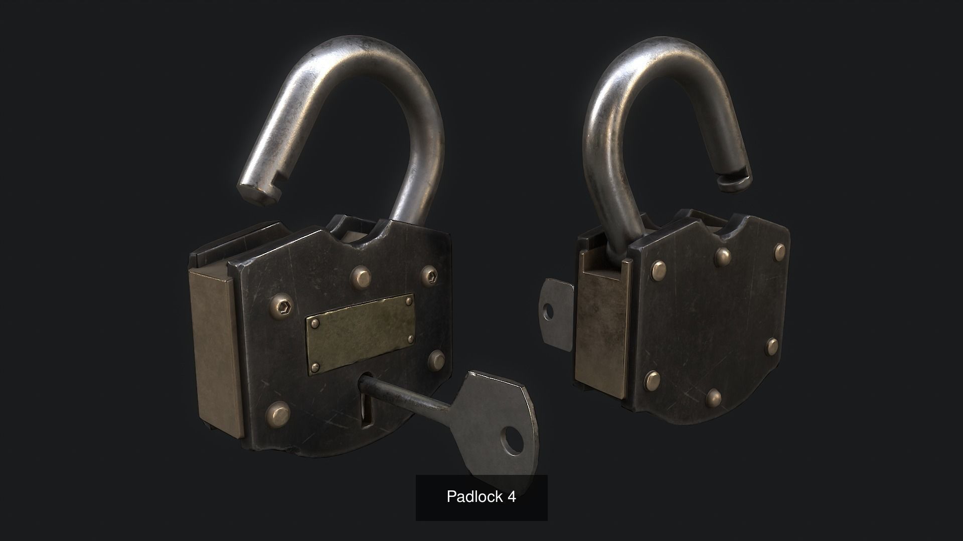 Vintage Padlock  3D Model Collection_7