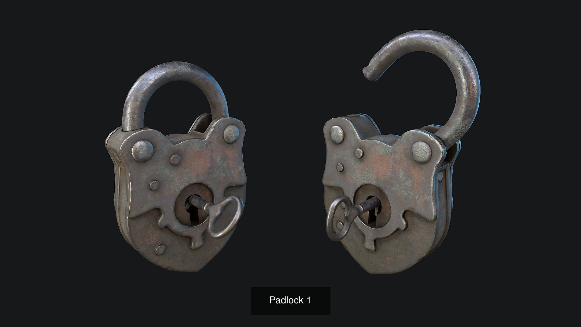 Vintage Padlock  3D Model Collection_15