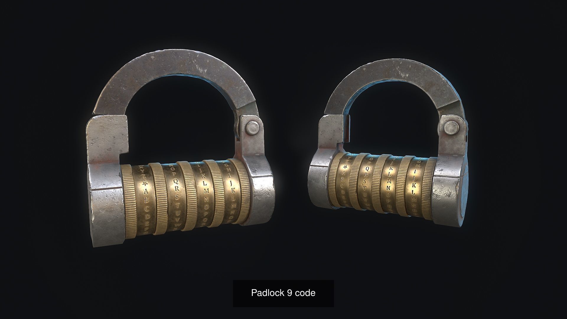 Vintage Padlock  3D Model Collection_12