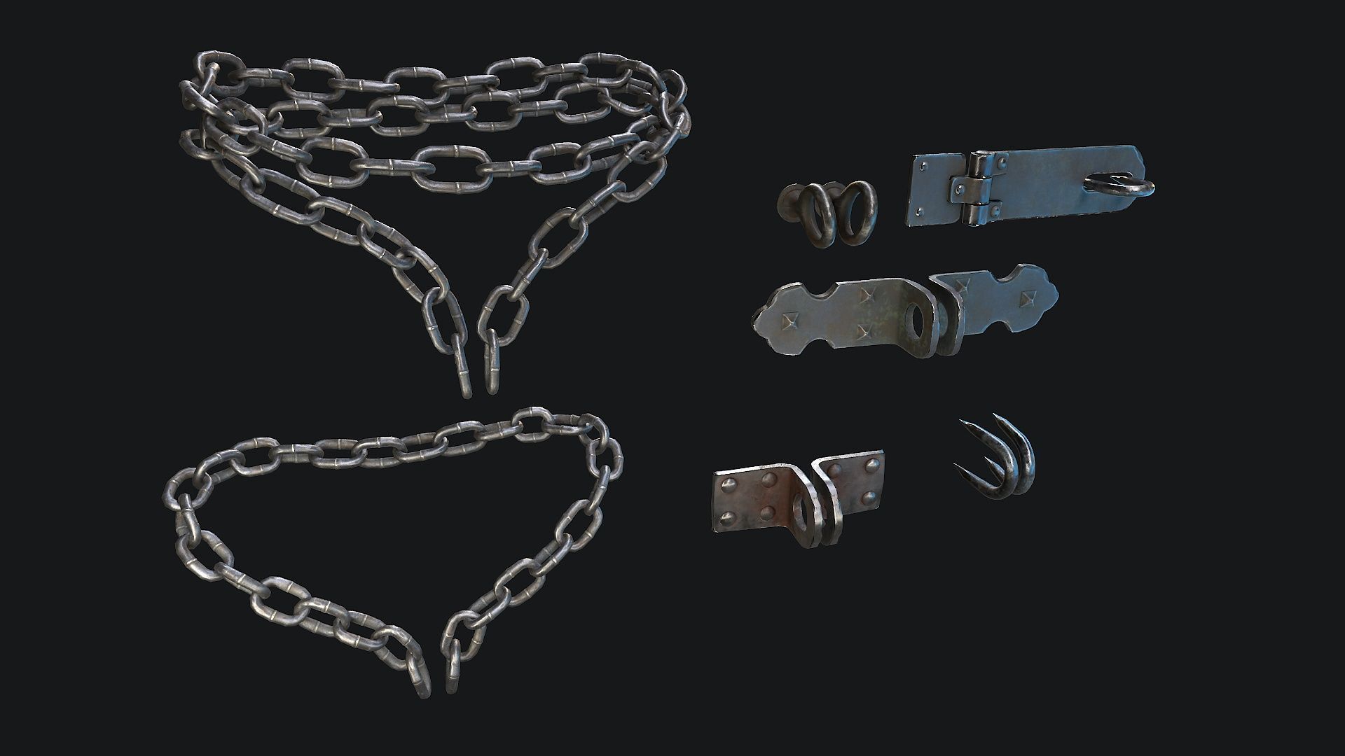 Vintage Padlock  3D Model Collection_5
