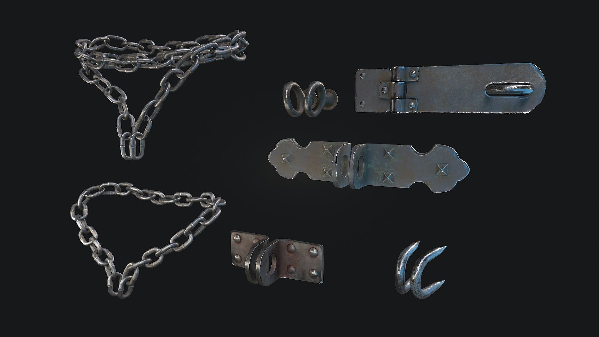 Vintage Padlock  3D Model Collection_16