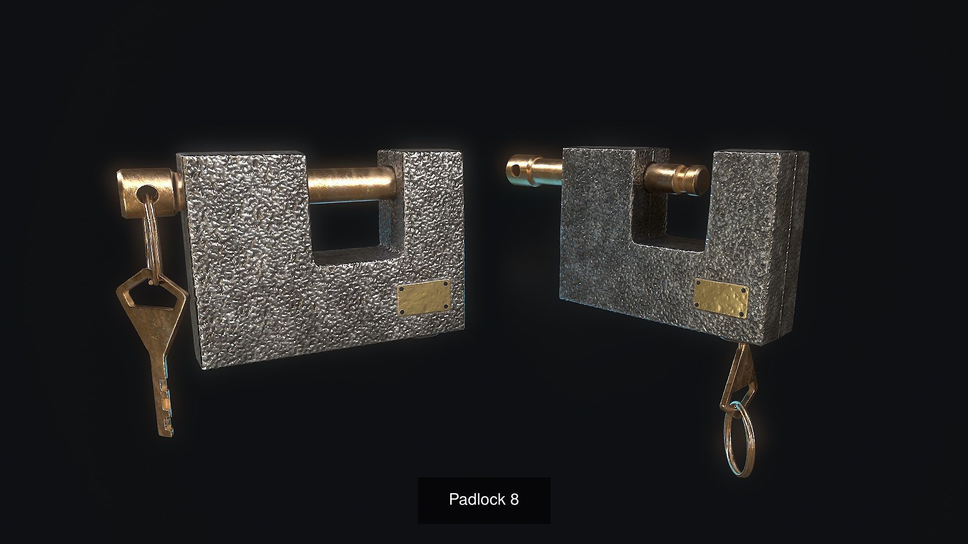 Vintage Padlock  3D Model Collection_11