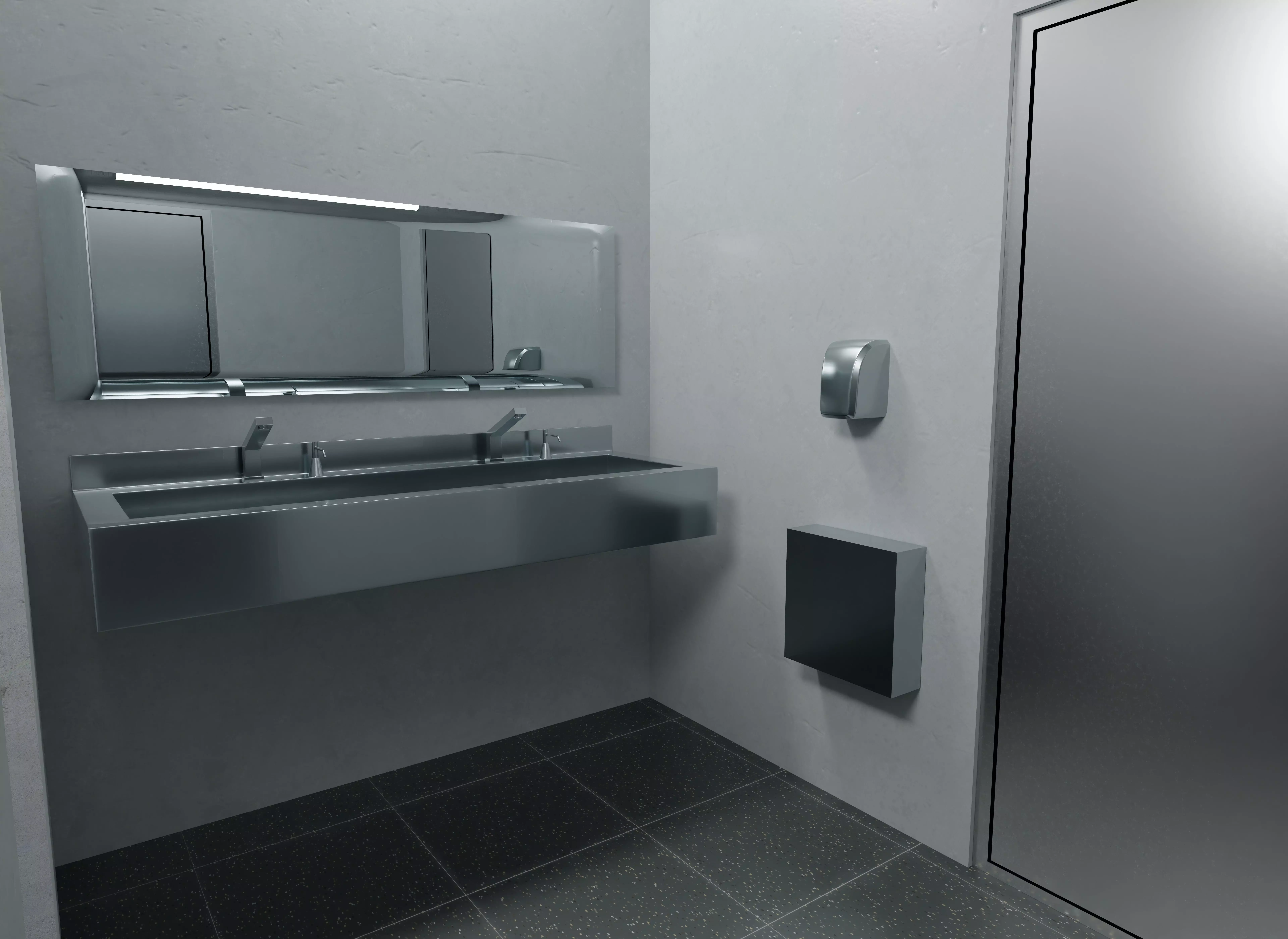 Modern Public Restroom 3D Model Low-poly 3D model