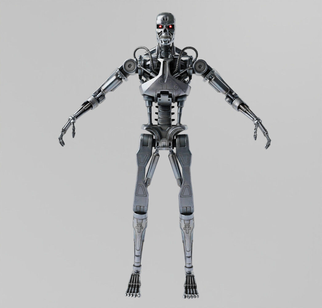 T-800 Endoskeleton Terminator Rigged Low-poly 3D model_2