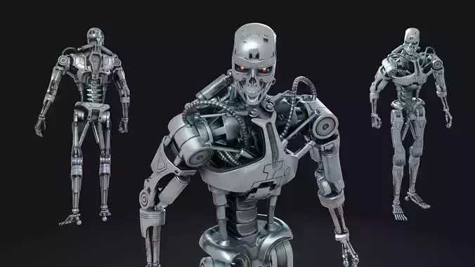 T-800 Endoskeleton Terminator Rigged Low-poly 3D model T-800 Endoskeleton Terminator Rigged Low-poly 3D model