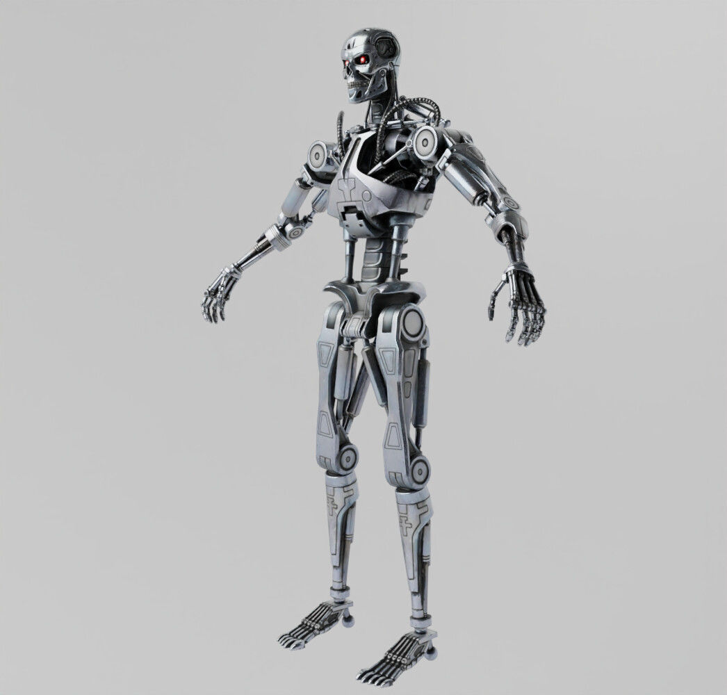 T-800 Endoskeleton Terminator Rigged Low-poly 3D model_6