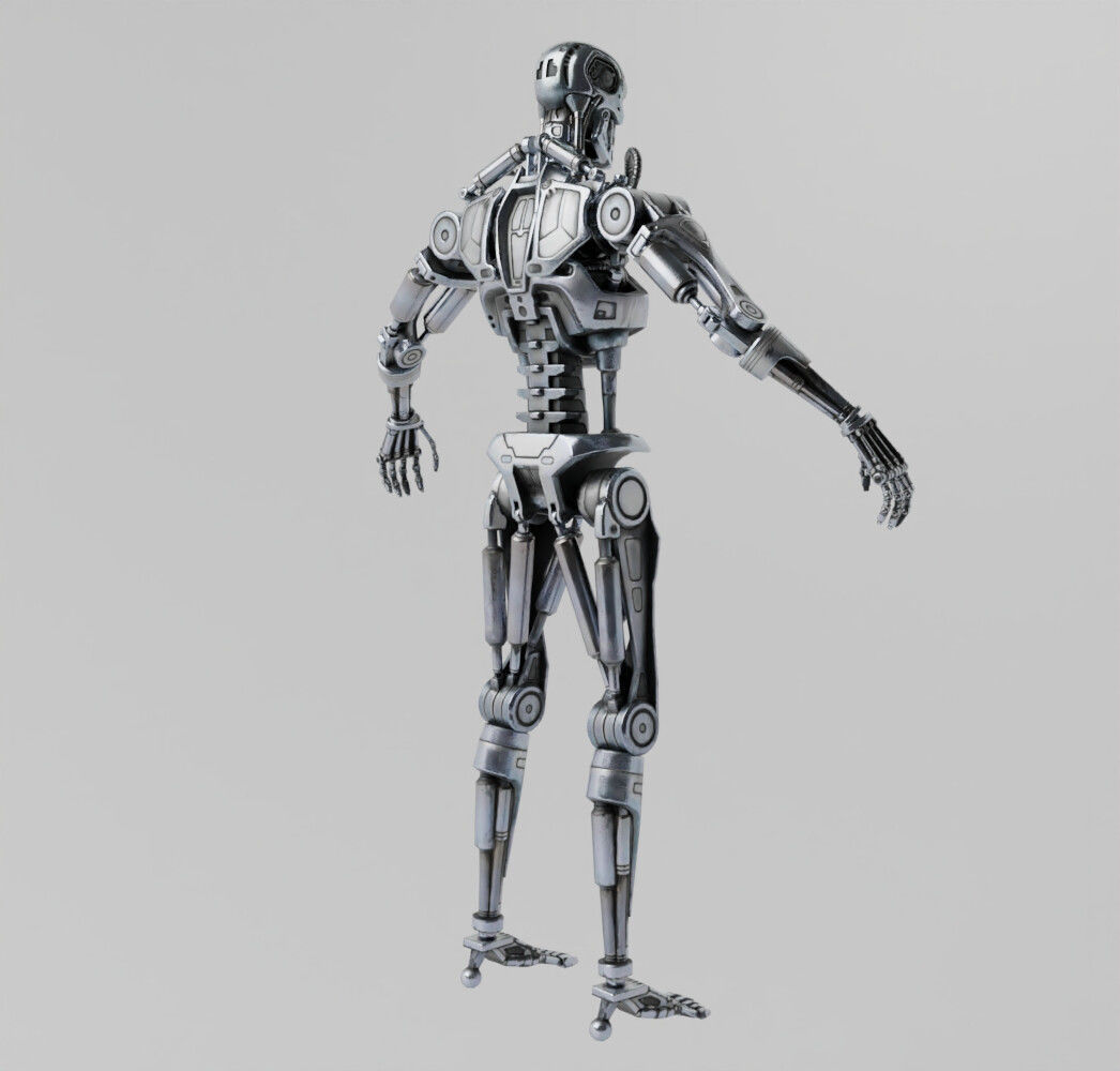 T-800 Endoskeleton Terminator Rigged Low-poly 3D model_4