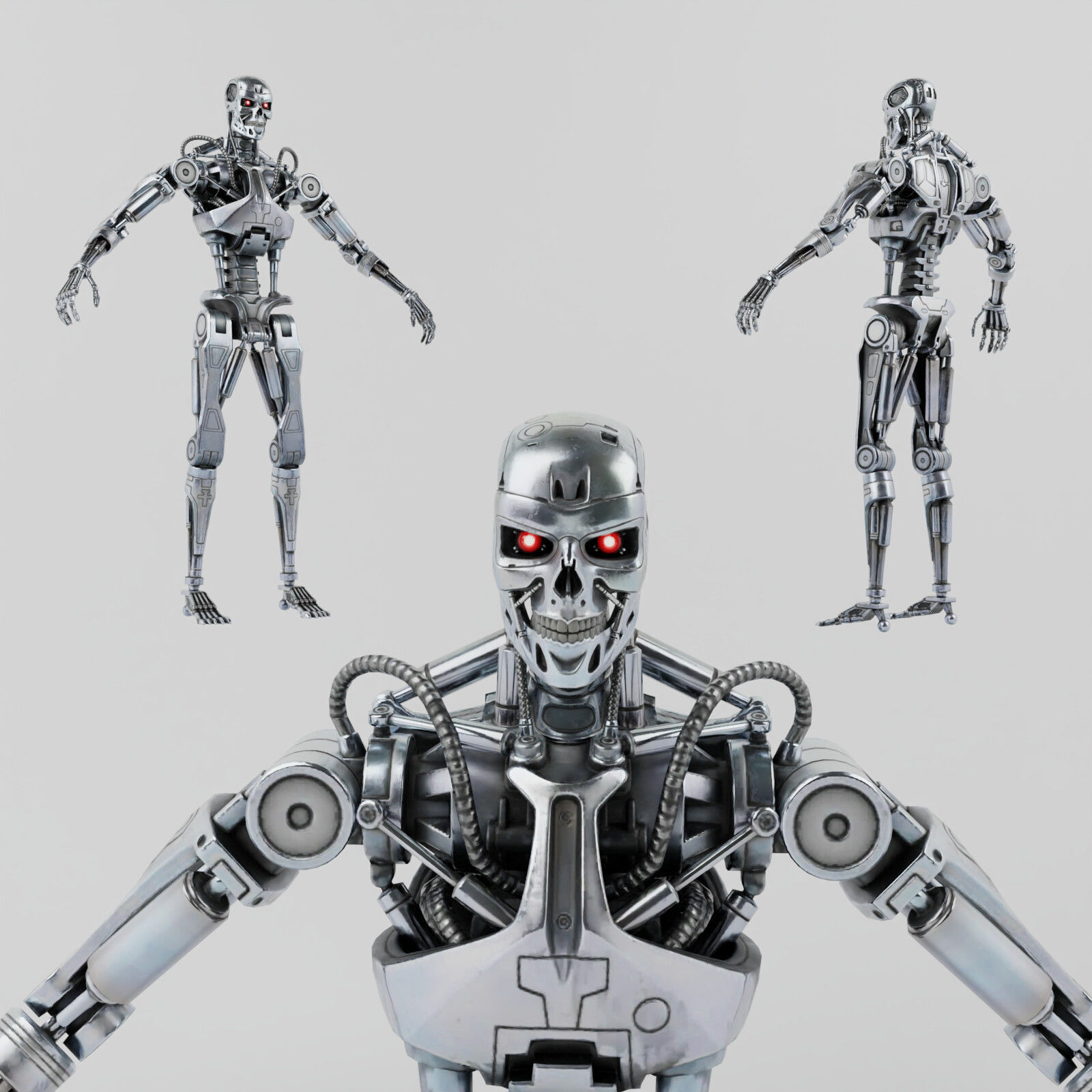 T-800 Endoskeleton Terminator Rigged Low-poly 3D model_1