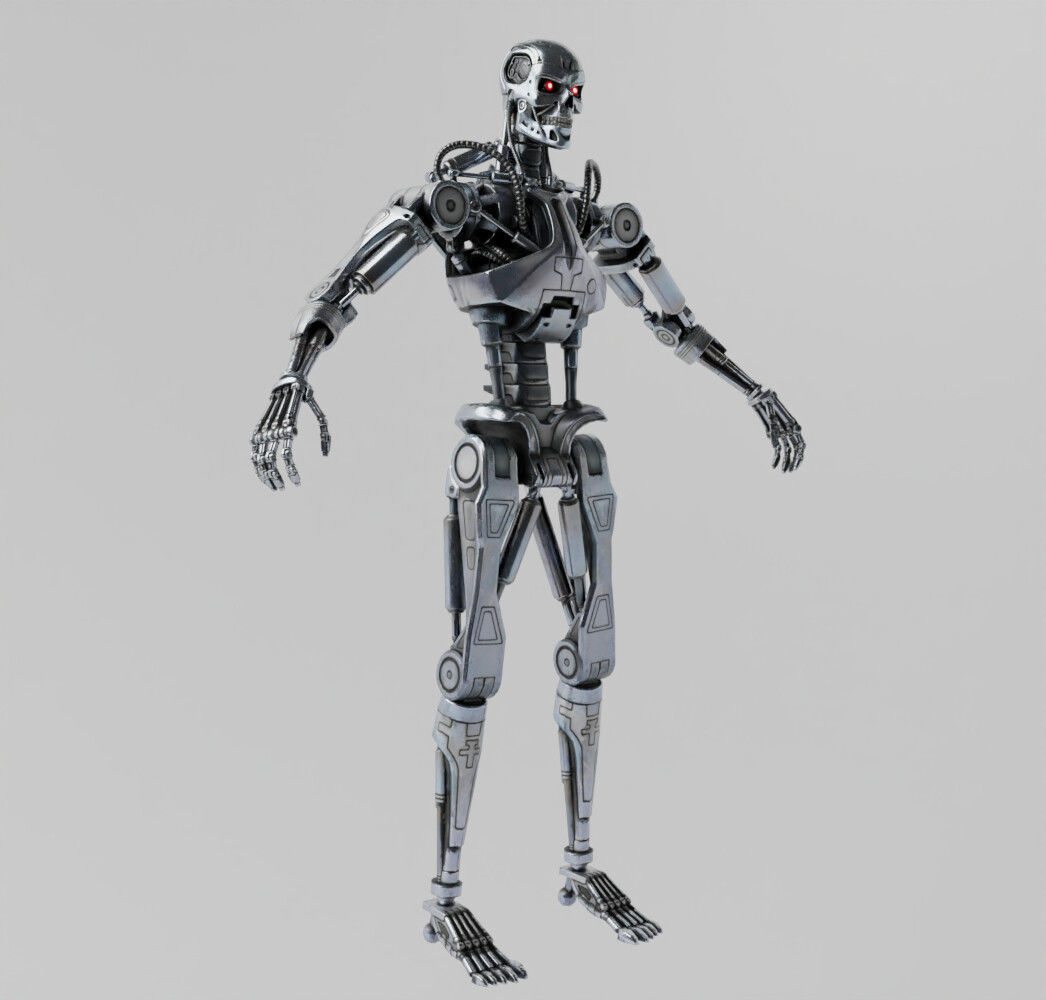 T-800 Endoskeleton Terminator Rigged Low-poly 3D model_3