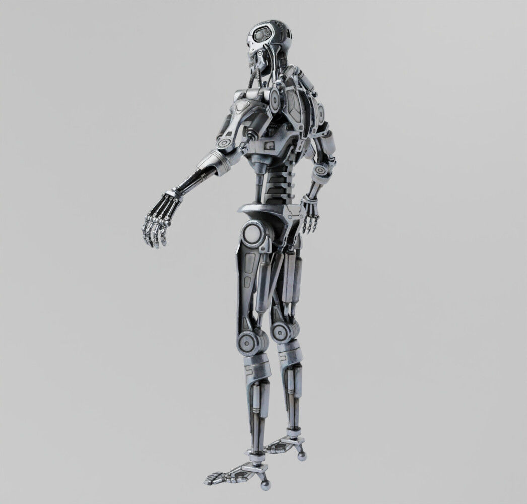 T-800 Endoskeleton Terminator Rigged Low-poly 3D model_5
