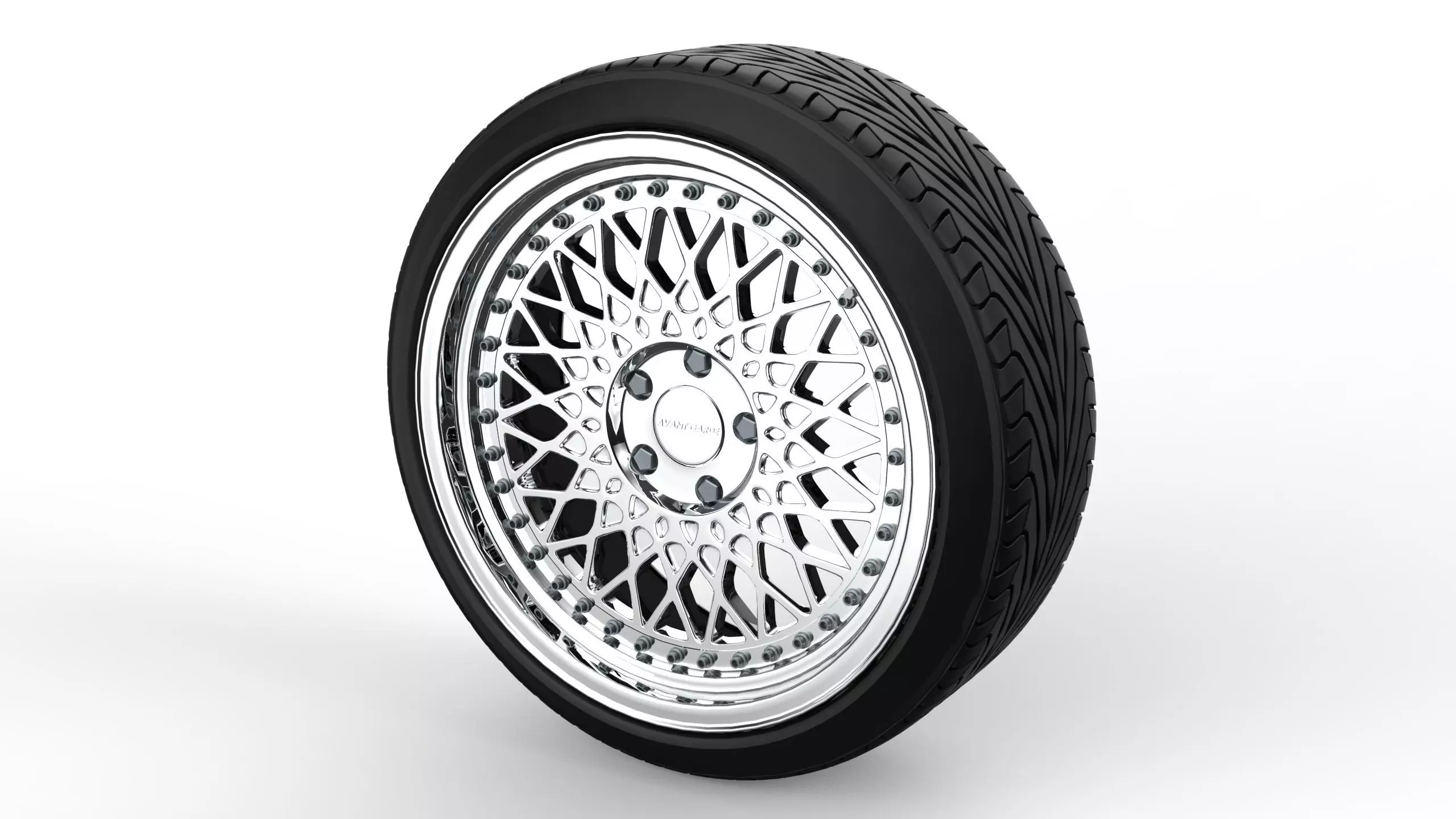 Avant Garde M220 wheel with tire 3D model