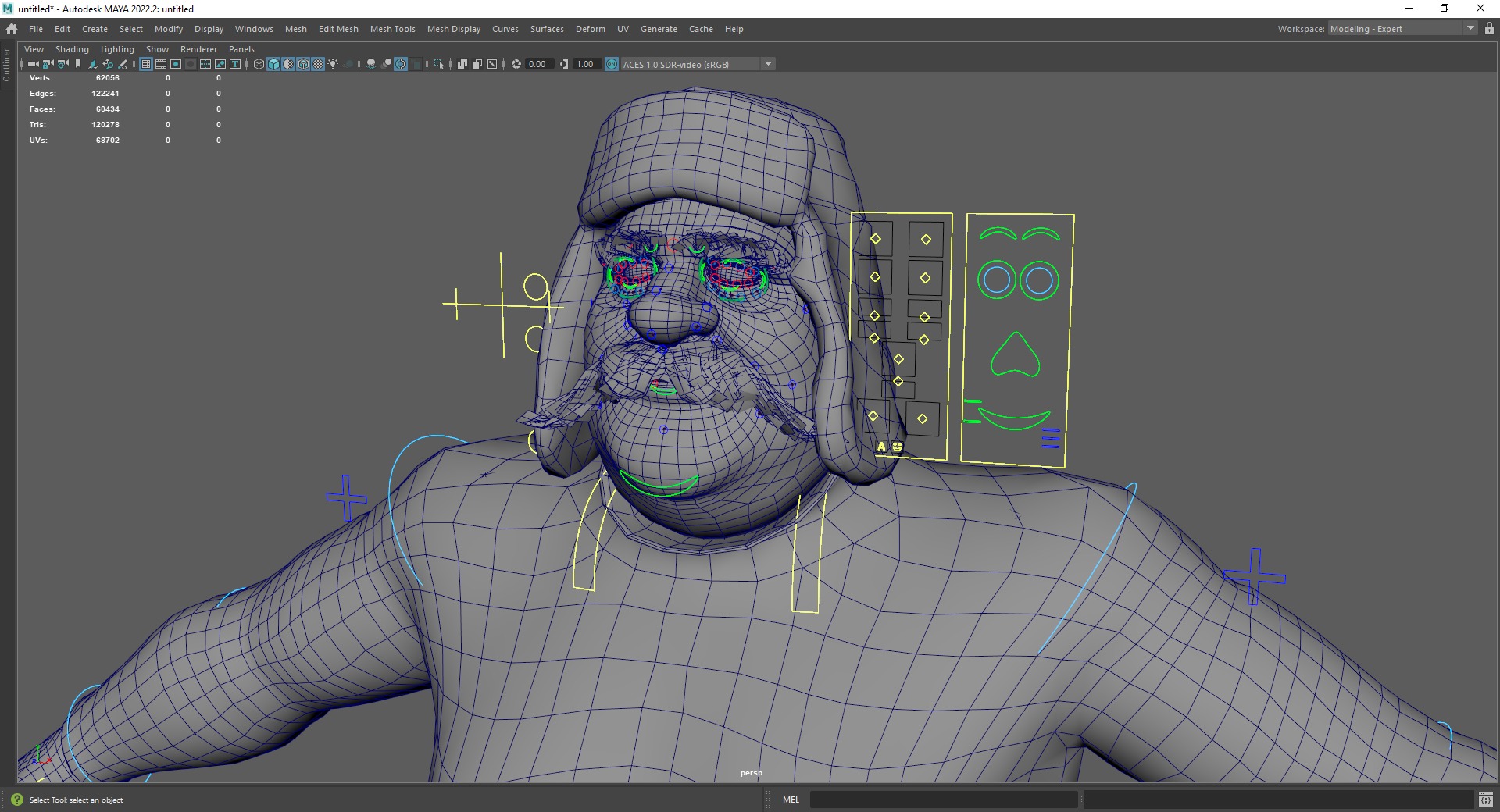 Cartoon Man with Moustache and Winter Hat Toon Winter Low-poly 3D model_26