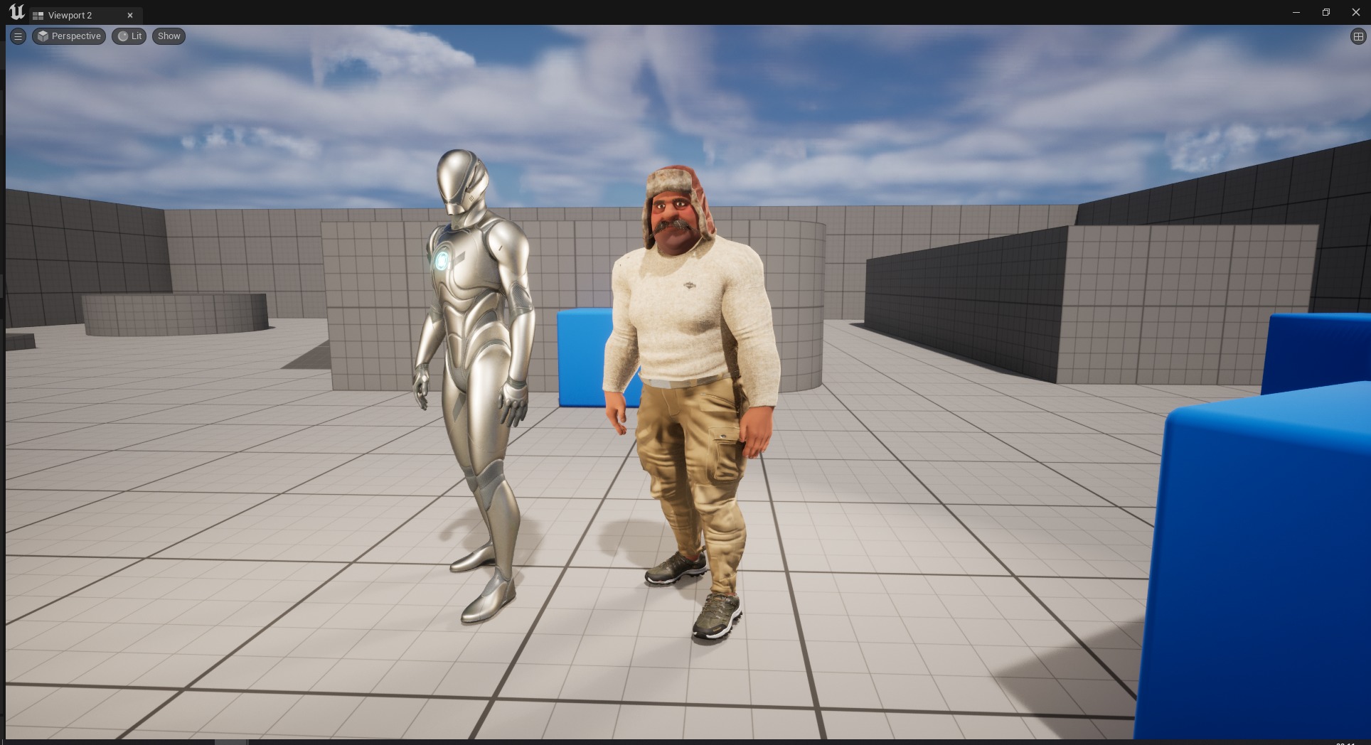 Cartoon Man with Moustache and Winter Hat Toon Winter Low-poly 3D model_28