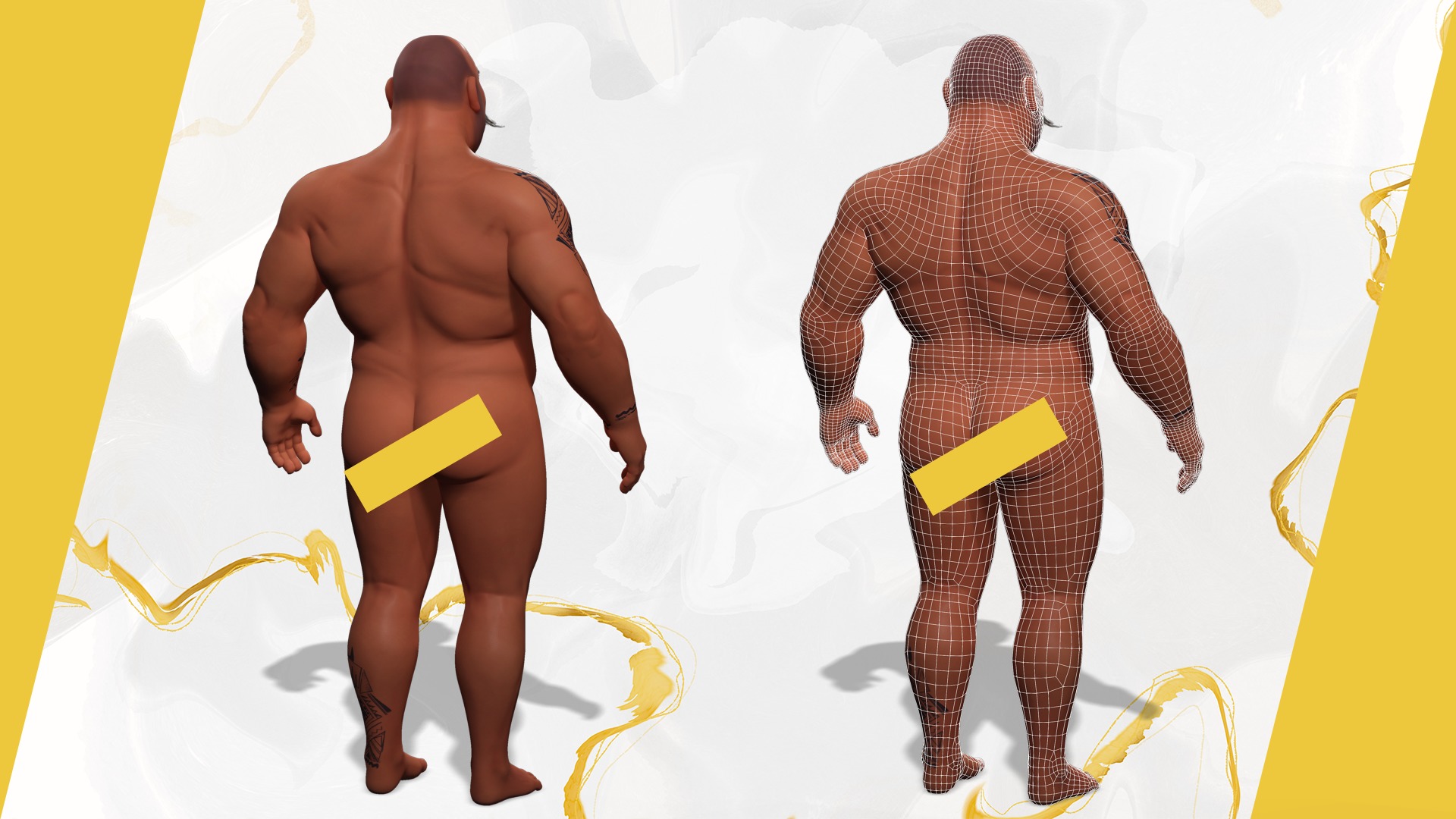 Cartoon Man with Moustache and Winter Hat Toon Winter Low-poly 3D model_3