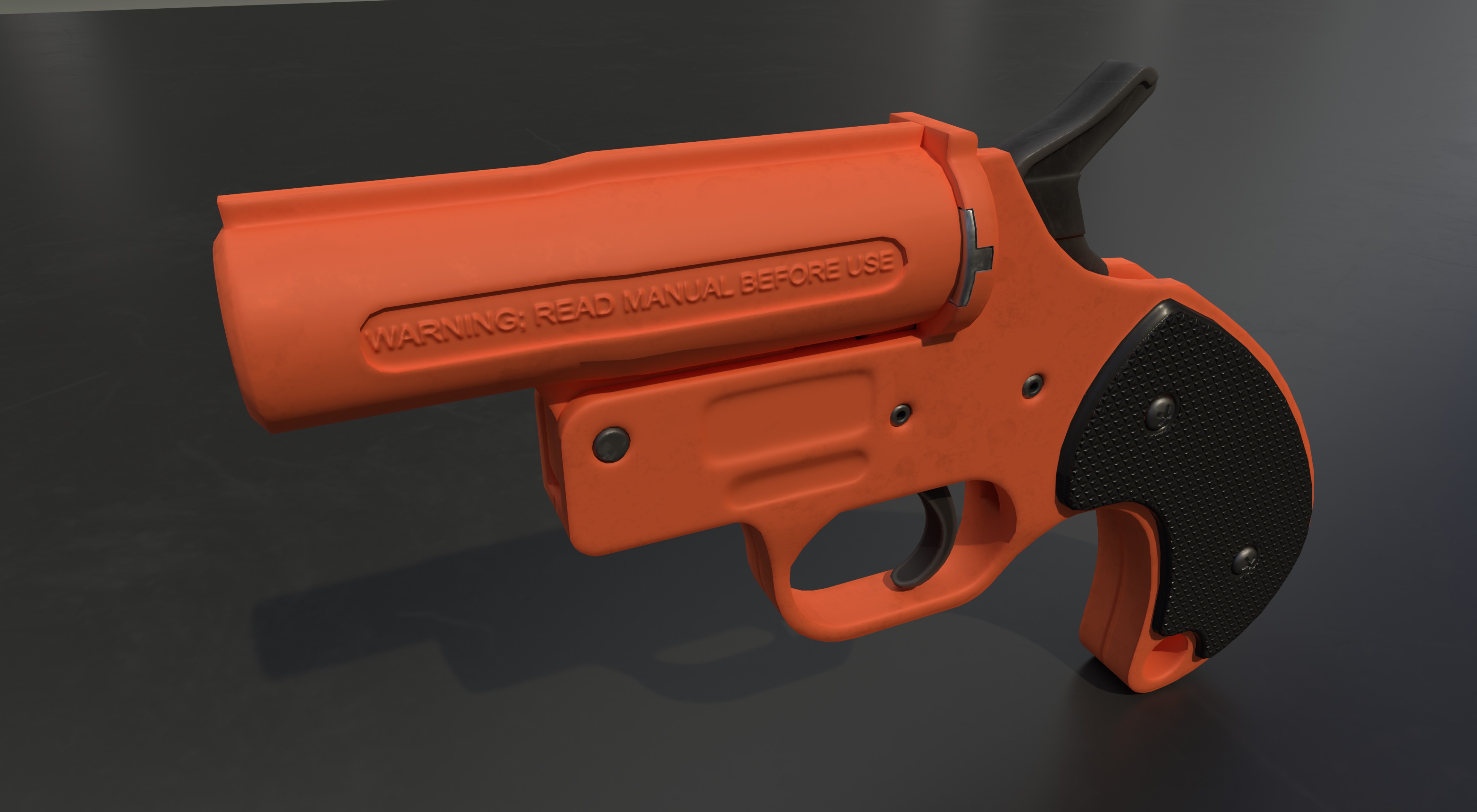Flare Gun  Low-poly 3D model_3