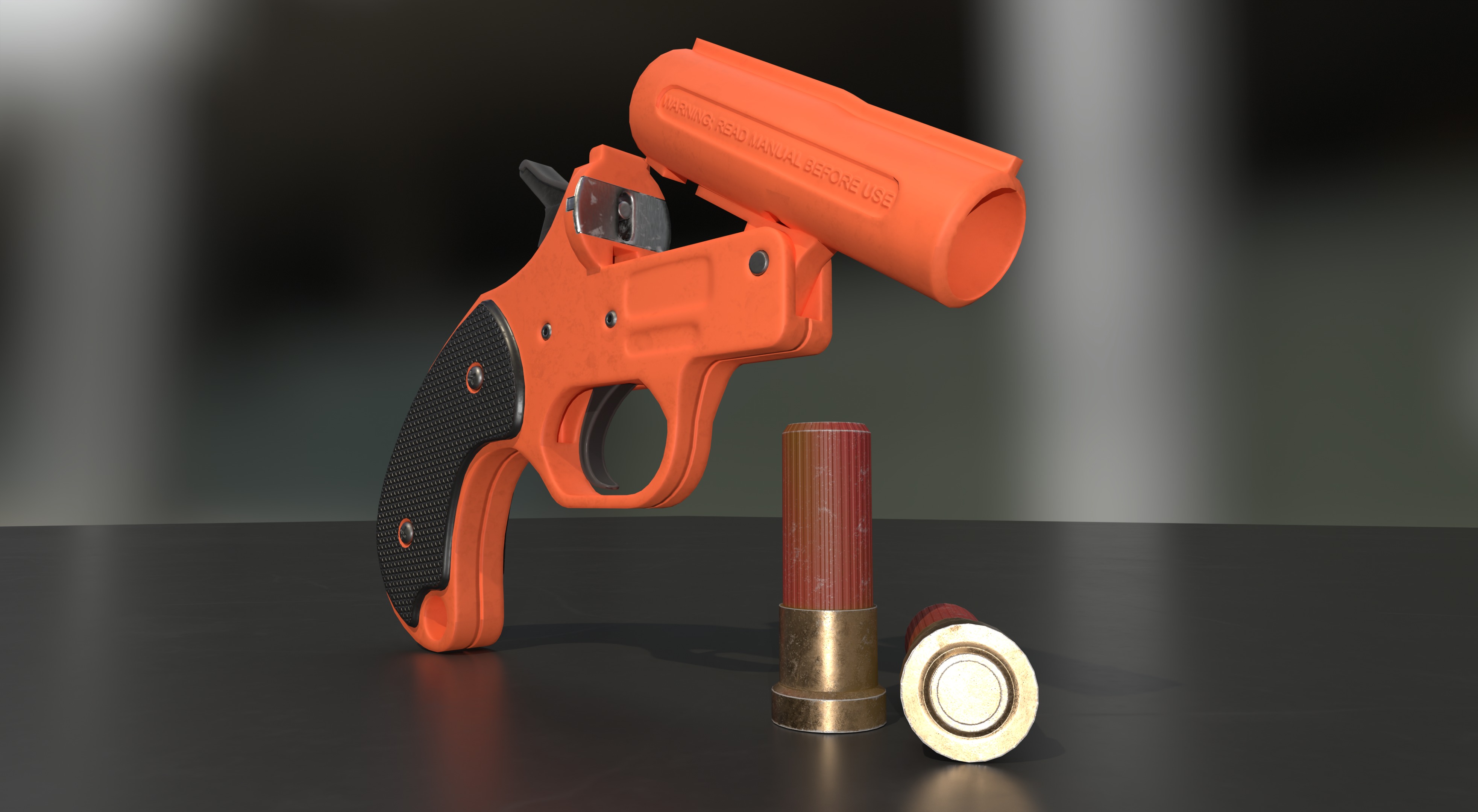 Flare Gun  Low-poly 3D model_4