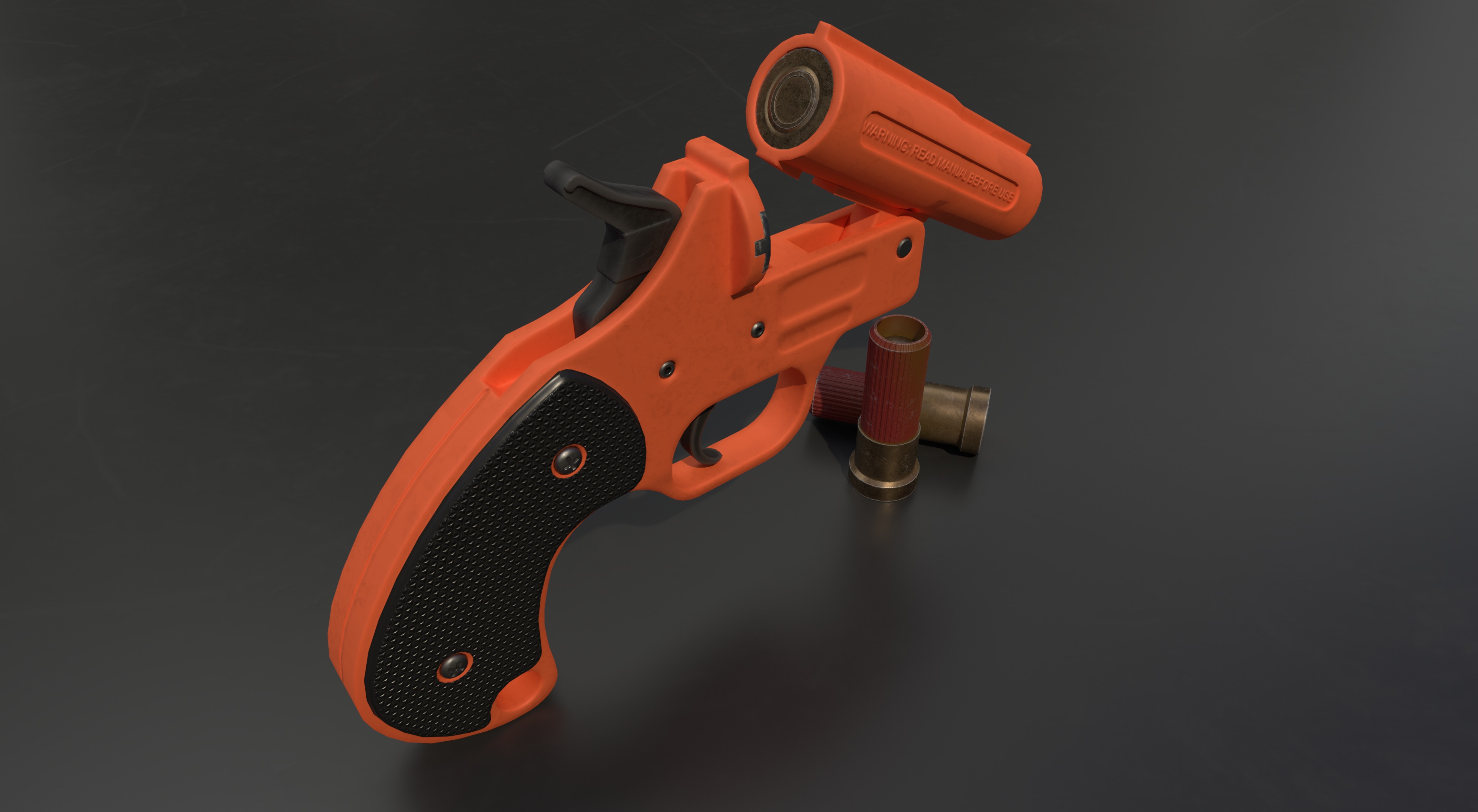Flare Gun  Low-poly 3D model_2