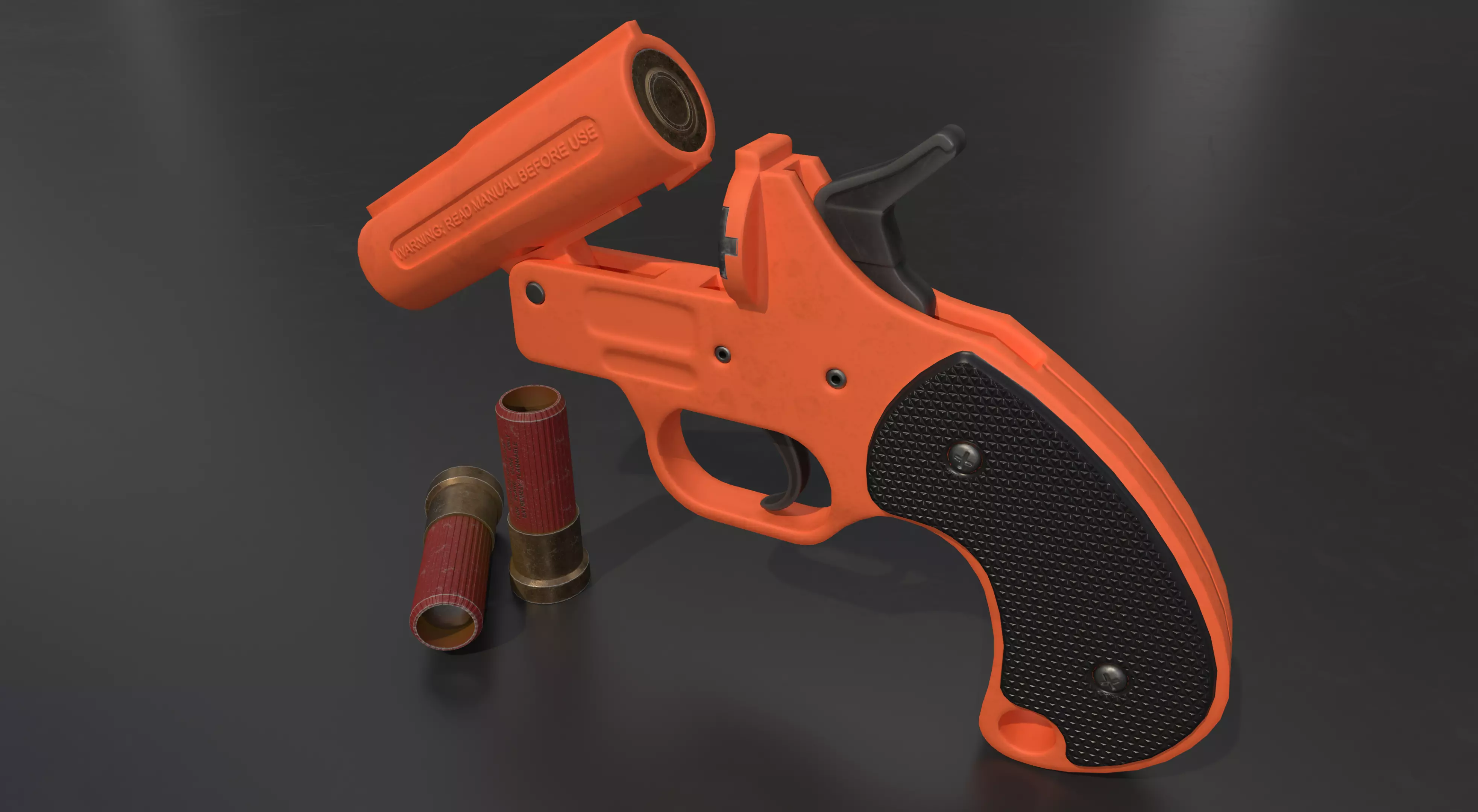 Flare Gun  Low-poly 3D model_0