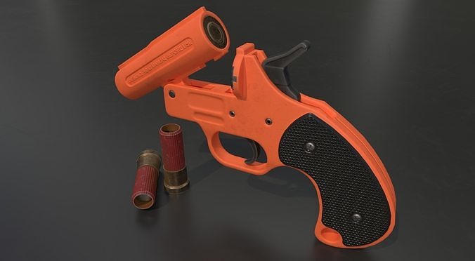 Flare Gun  Low-poly 3D model