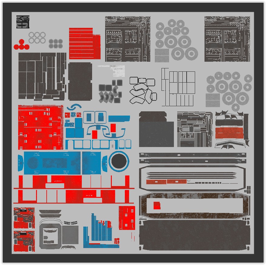 Cargo train PBR II 3D model_12