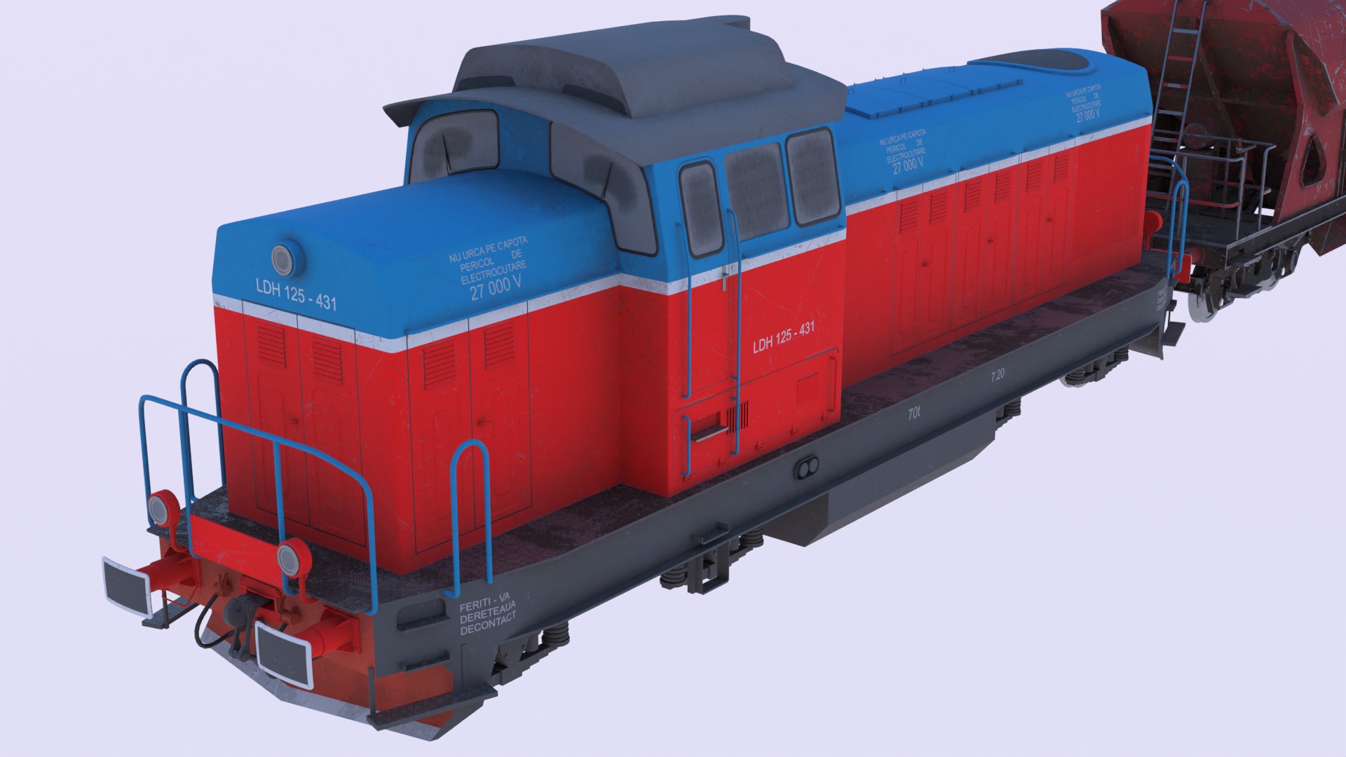 Cargo train PBR II 3D model_6