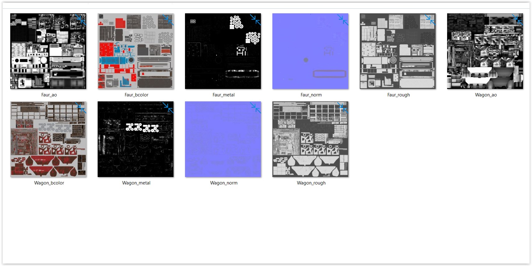 Cargo train PBR II 3D model_13