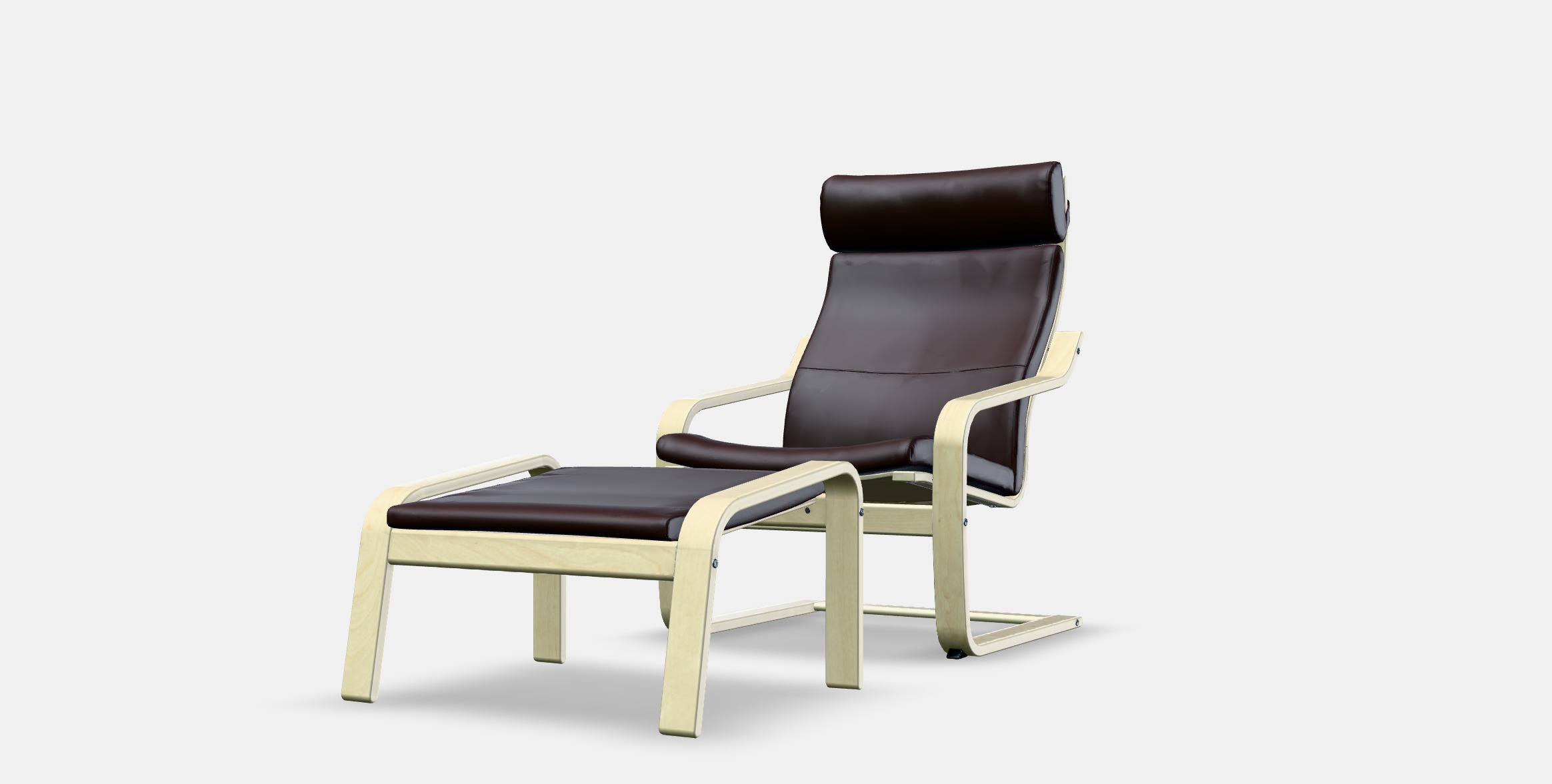 POANG Armchair and footstool Low-poly 3D model_13