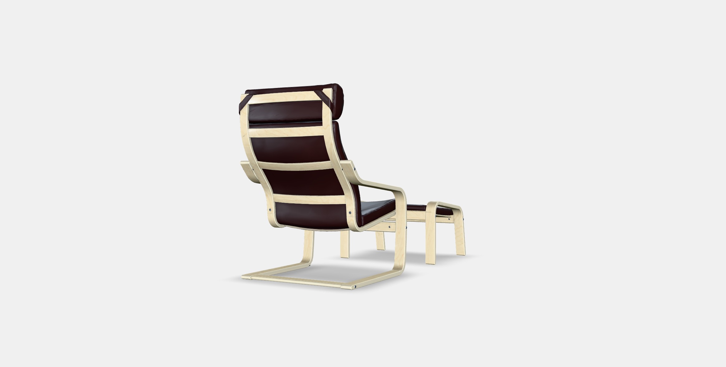 POANG Armchair and footstool Low-poly 3D model_5